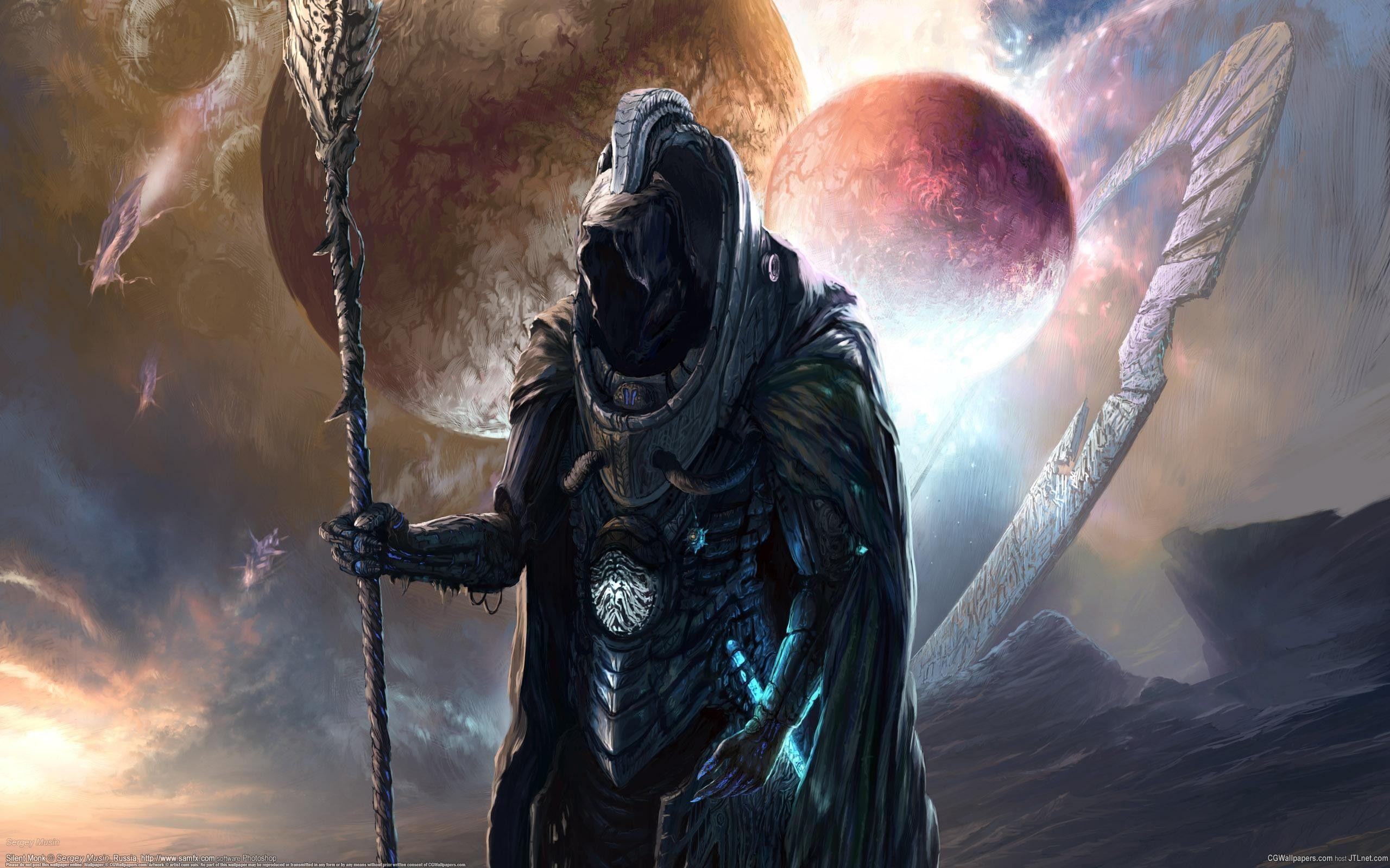 2560x1600 abstract, outer space, evil, animated, fantasy art, digital art, hooded wallpaper