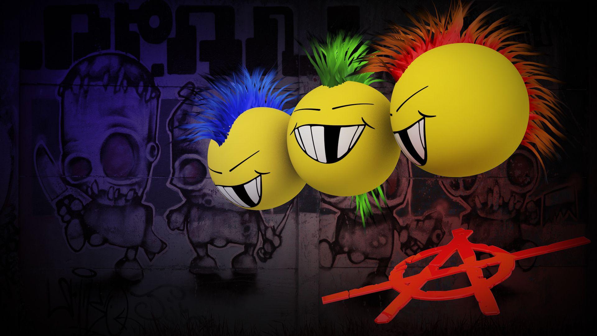1920x1080 px anarchy Cartoon Dark face Graffiti humor Mohawk punk smiley High Quality Wallpaper, High Definition Wallpaper