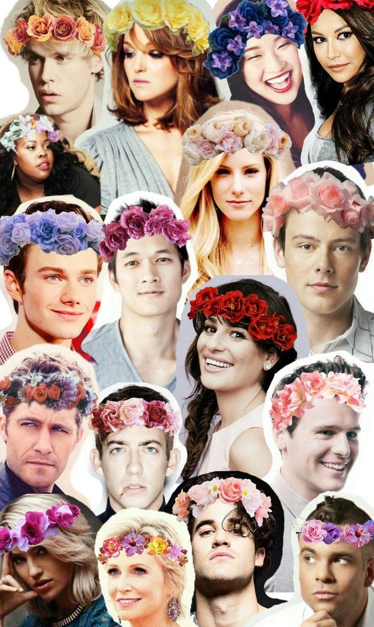 764x1280 Glee flower crown collage wallpaper