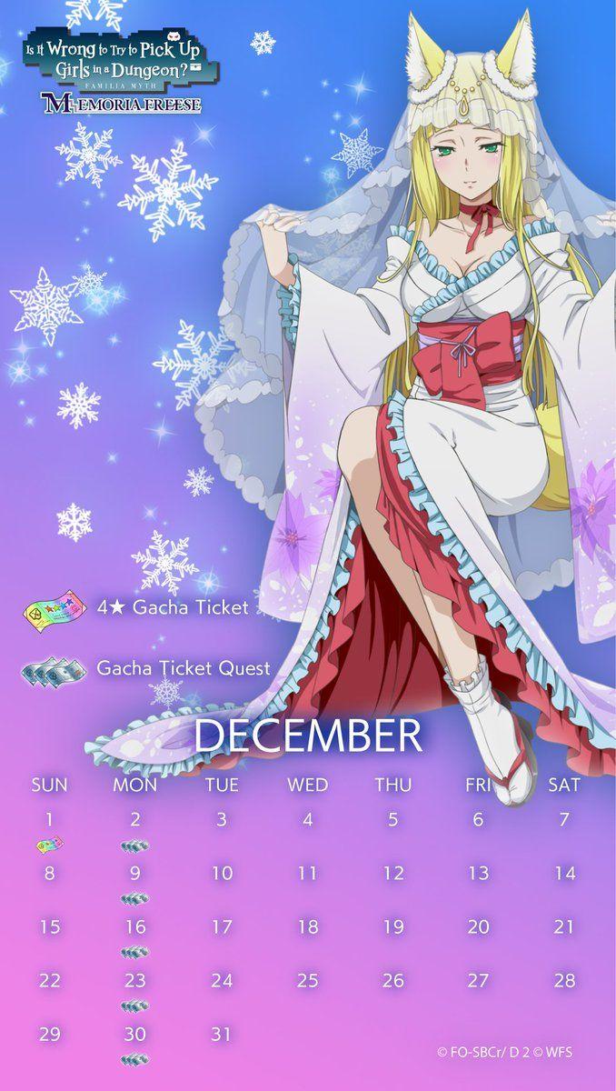 678x1200 DanMachi Memoria Freese says mobile wallpaper can't be functional? Keep track of gacha giveaways with these mobile wallpaper calendars!