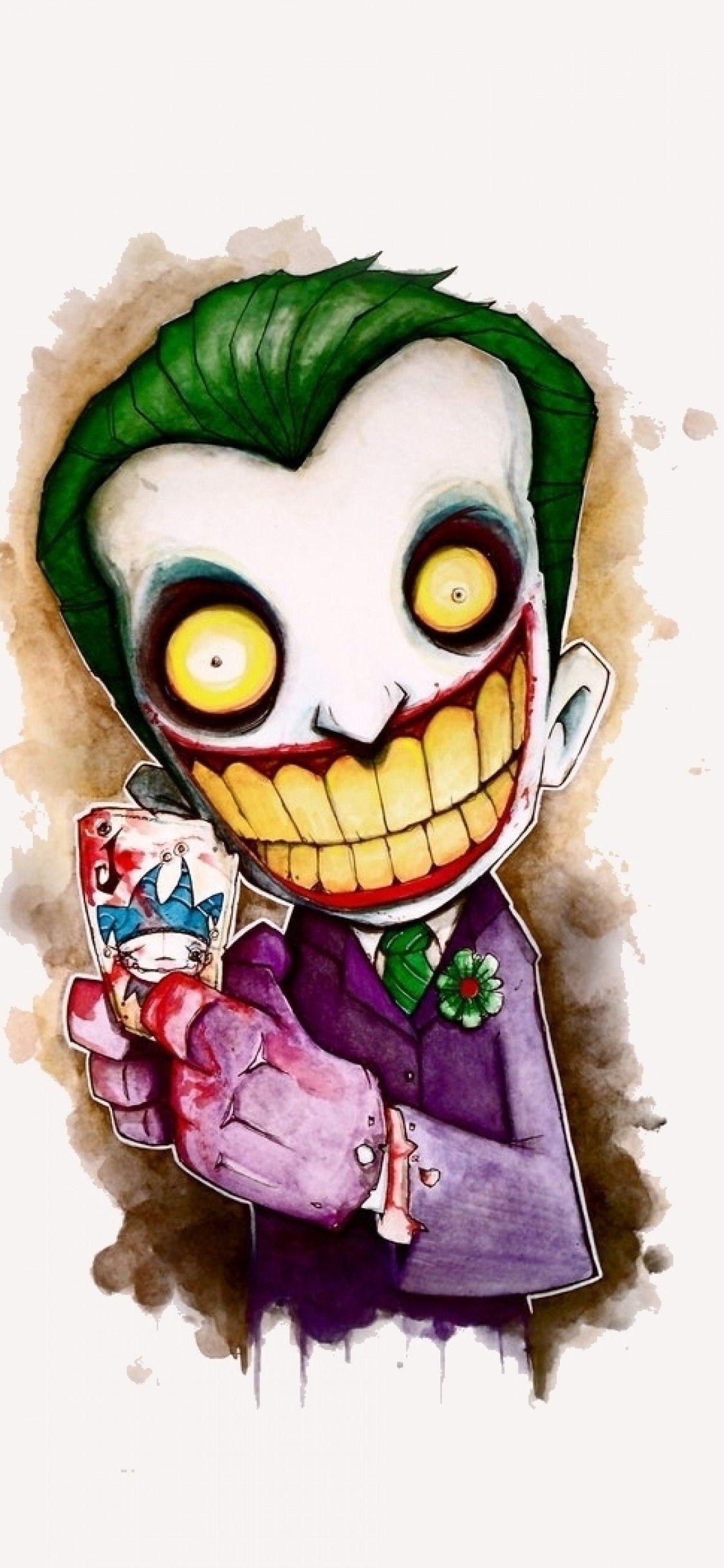1125x2436 Download 1125x2436 Cartoon Joker, Creepy Wallpaper for iPhone X