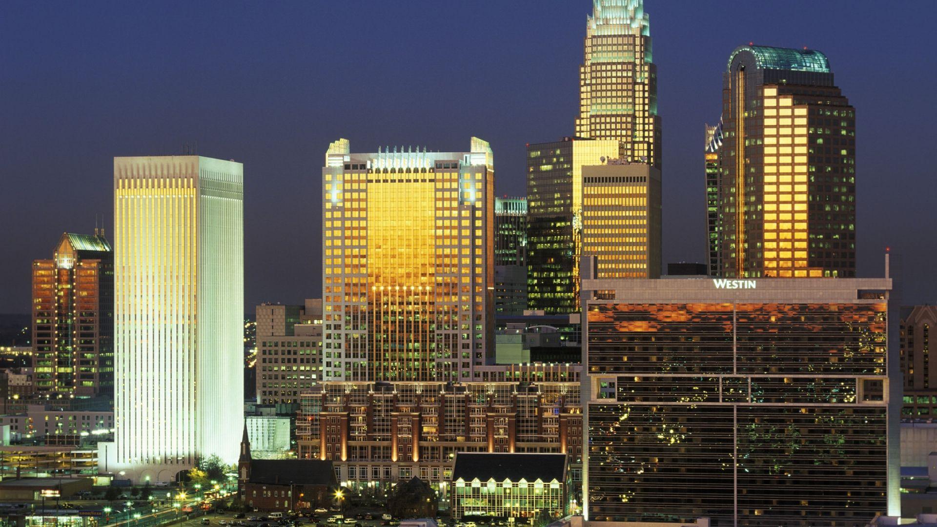 1920x1080 Download Wallpaper 1920x1080 charlotte, north carolina, building, evening Full HD 1080p HD Background