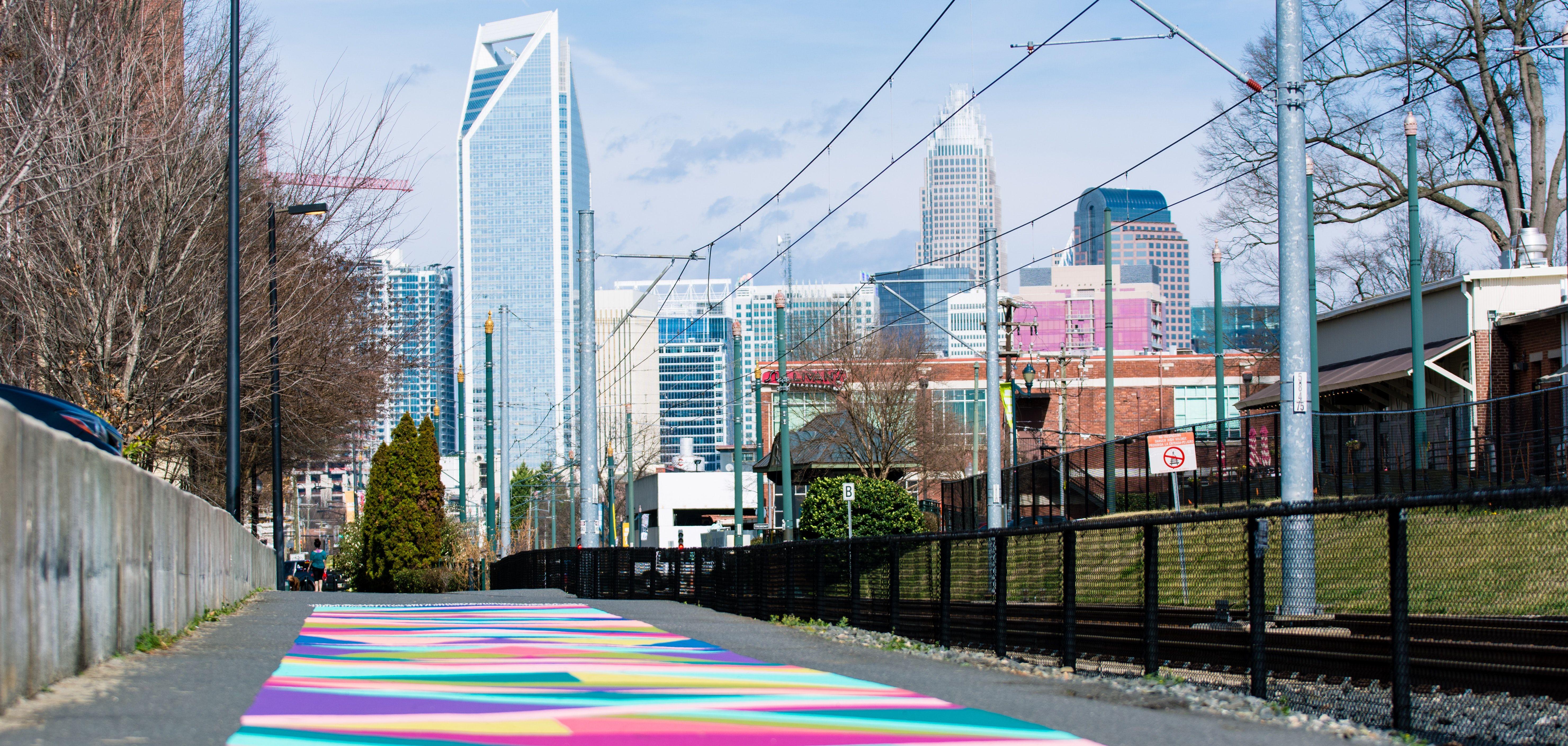 5922x2818 Free of charlotte, Duke Energy building, magic carpet mural