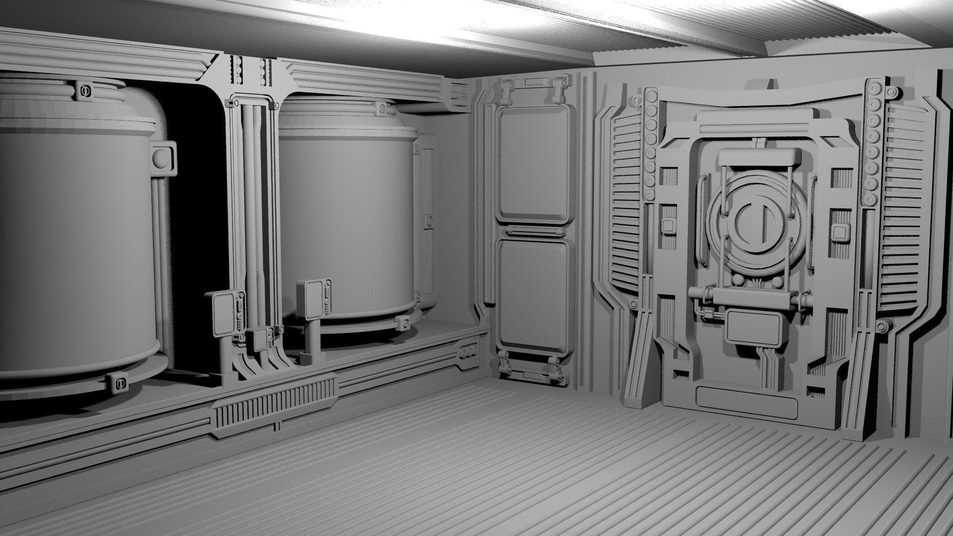 1920x1080 Sci Fi Room WIP, Nikita Bott