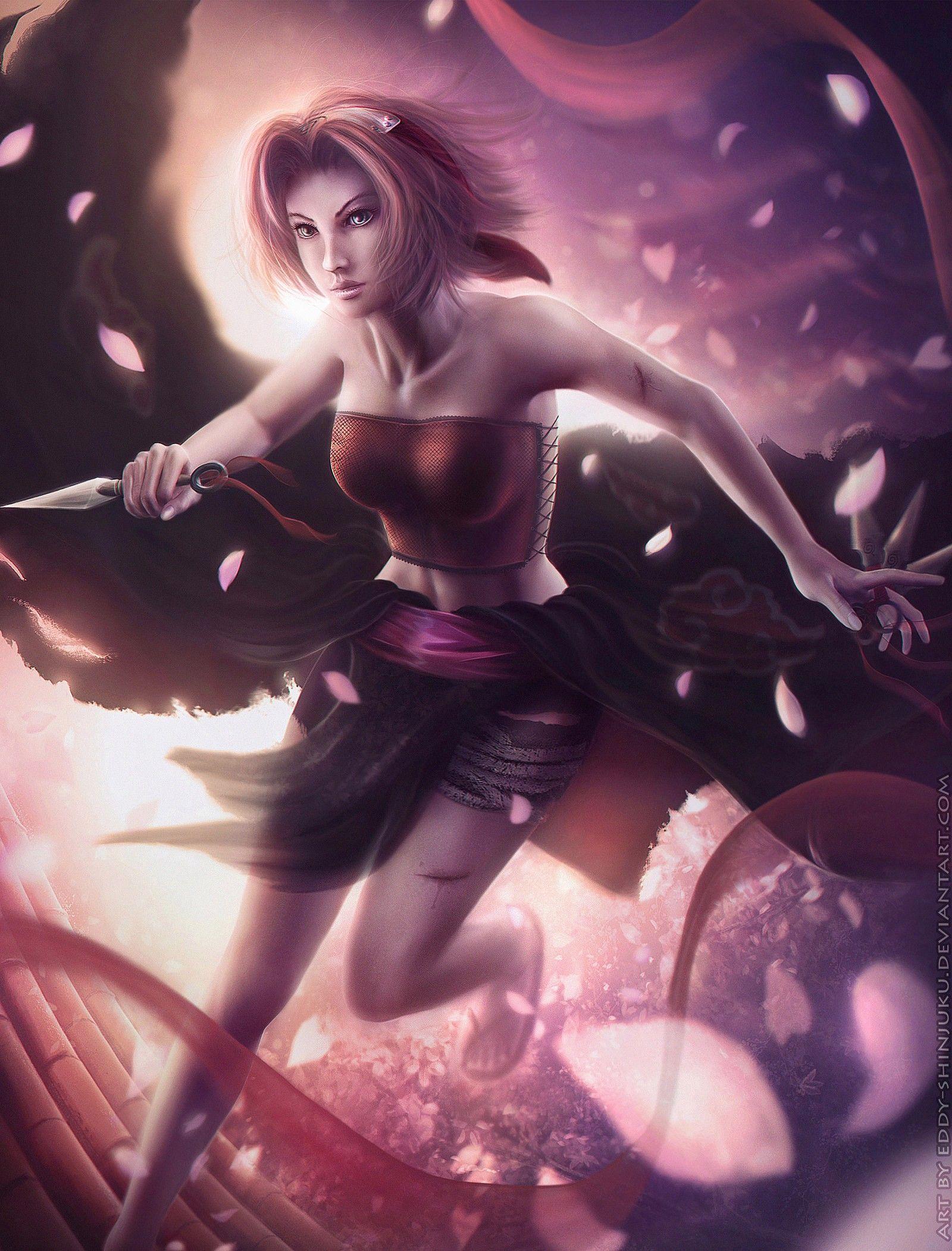 1600x2102 #anime, #anime girls, #fantasy art, #Naruto Shippuuden, #pink hair, #realistic, #Haruno Sakura, #boobs, #fantasy girl, wallpaper. Mocah.org HD Desktop Wallpaper