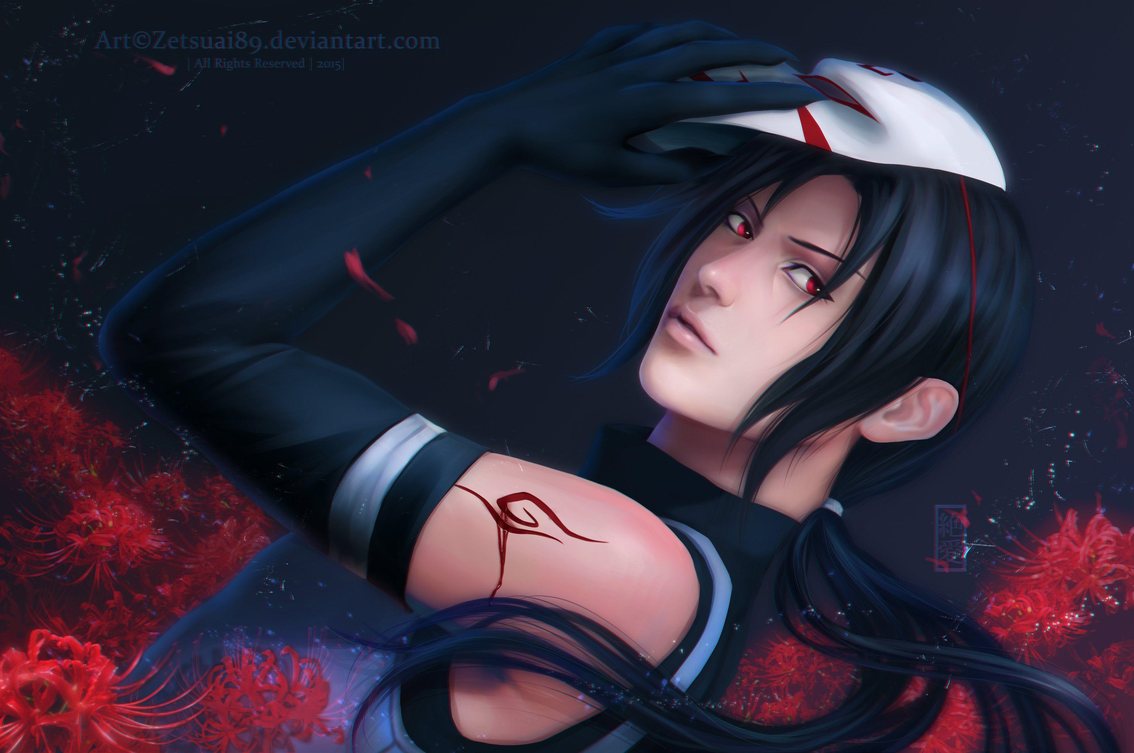 3773x2507 NARUTO Uchiha Itachi Spider Lily Long Gloves Realistic wallpaperx2507