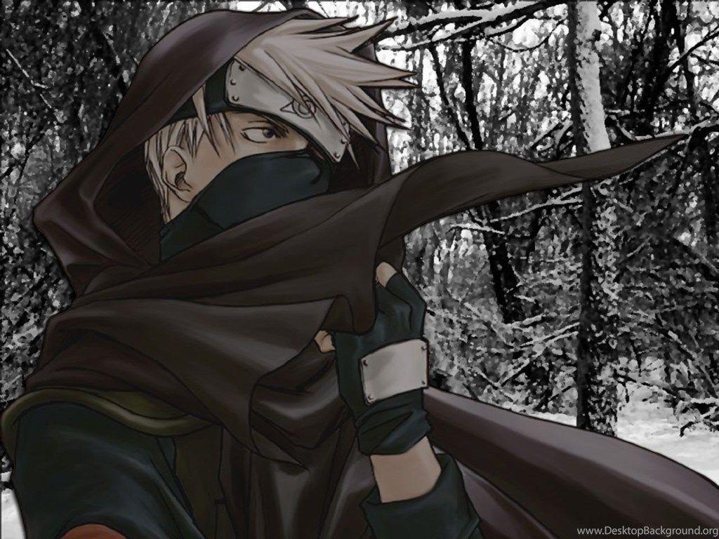 1024x768 Kakashi Hatake Naruto Shippuden Winter Wallpaper Desktop Background