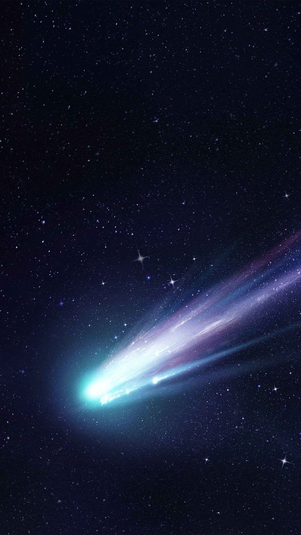 1242x2208 Shootingstar Space Dark Star Blue Art Illustration Android wallpaper HD wallpaper