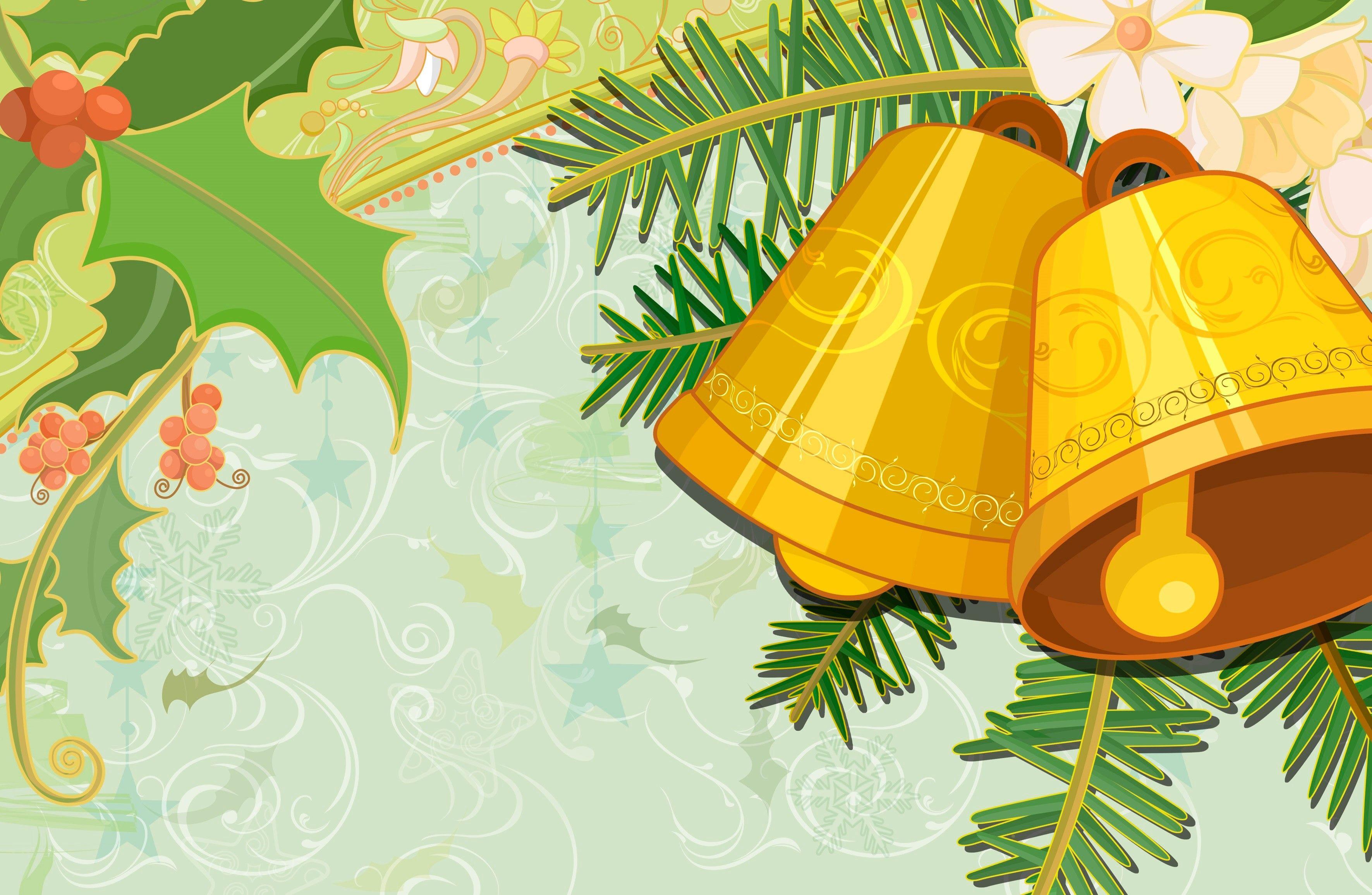 3543x2311 Christmas Bells Wallpaper
