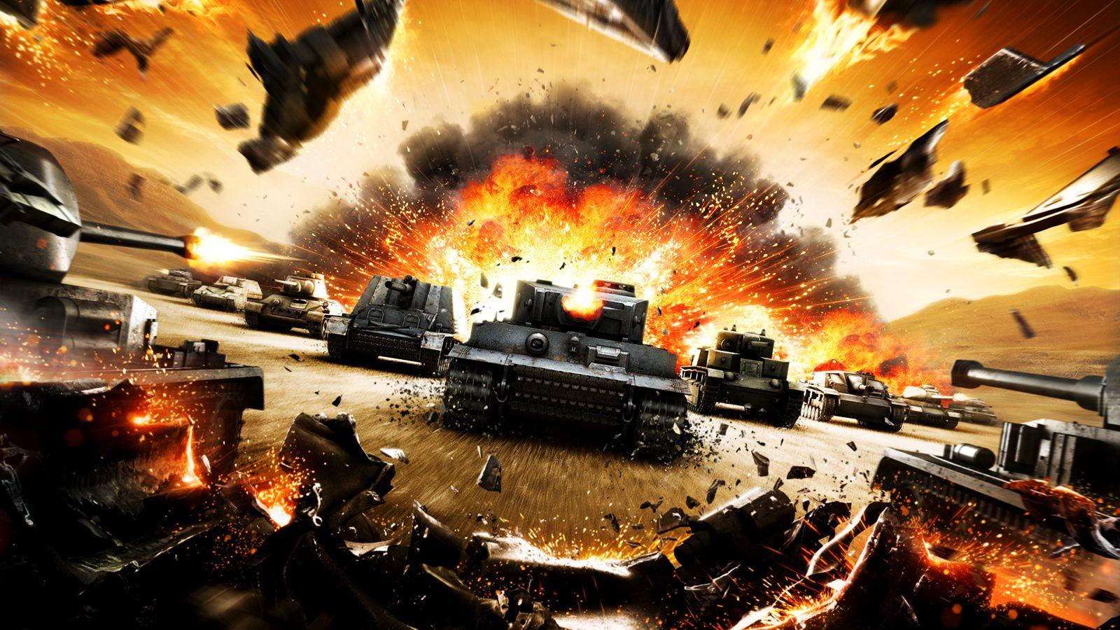 1600x900 World Of Tanks Destroyed And Explosion Populars Games Wallpaper