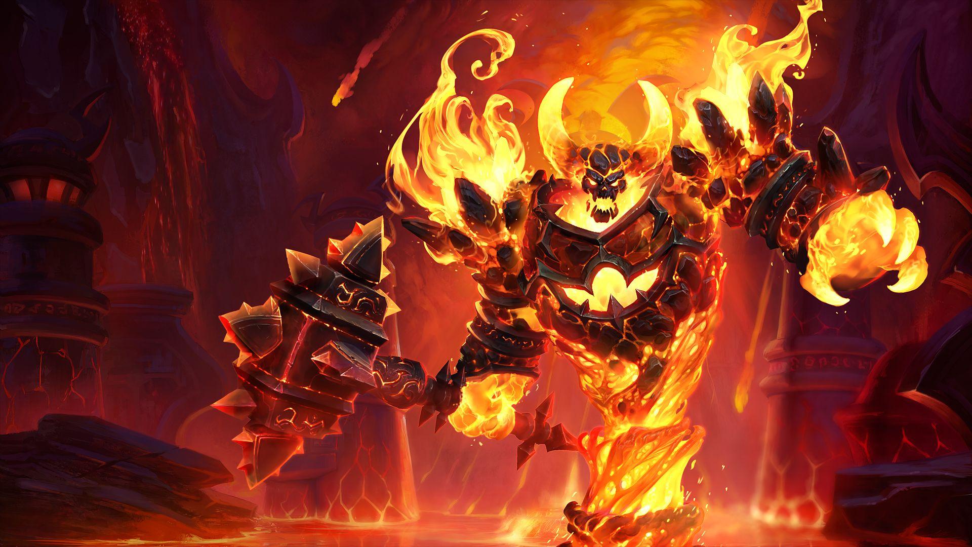1920x1080 World of Warcraft Ragnaros Fire Art Wallpaper, HD Games 4K Wallpaper, Image, Photo and Background