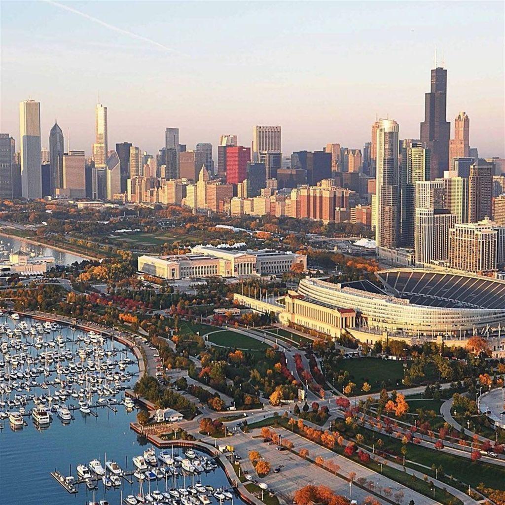 1024x1024 Chicago #iPad #Air #Wallpaper. Stadt, The windy city, Stadtlandschaft