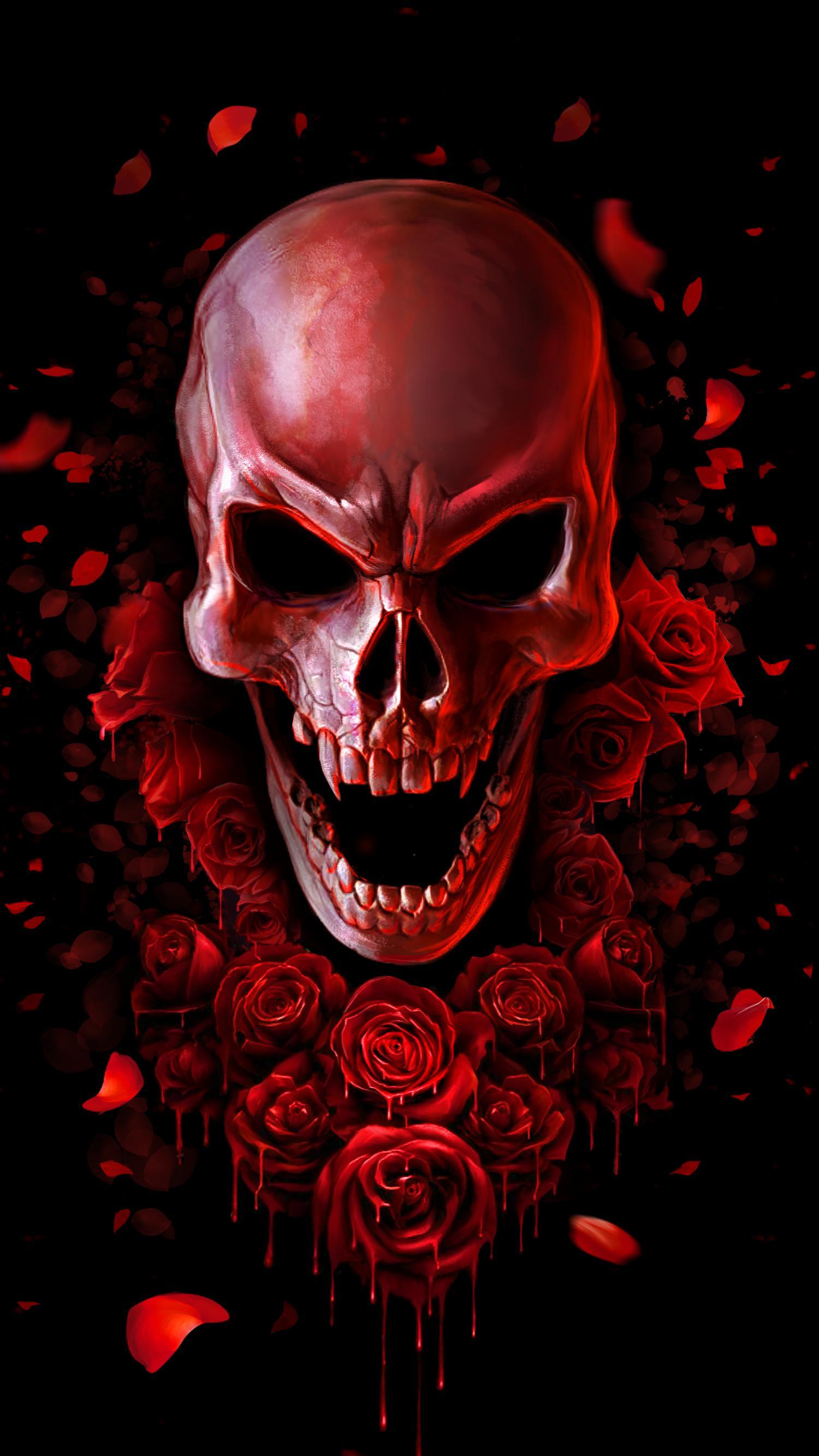 1500x2667 Red Blood Skull Live Wallpaper for Android
