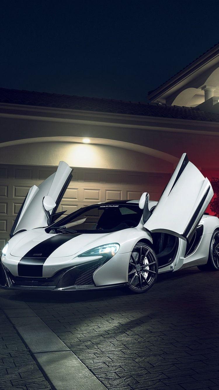 750x1334 McLaren 650S White Supercar, Doors Opened, Villa, Night 750x1334 IPhone 8 7 6 6S Wallpaper, Background, Picture, Image