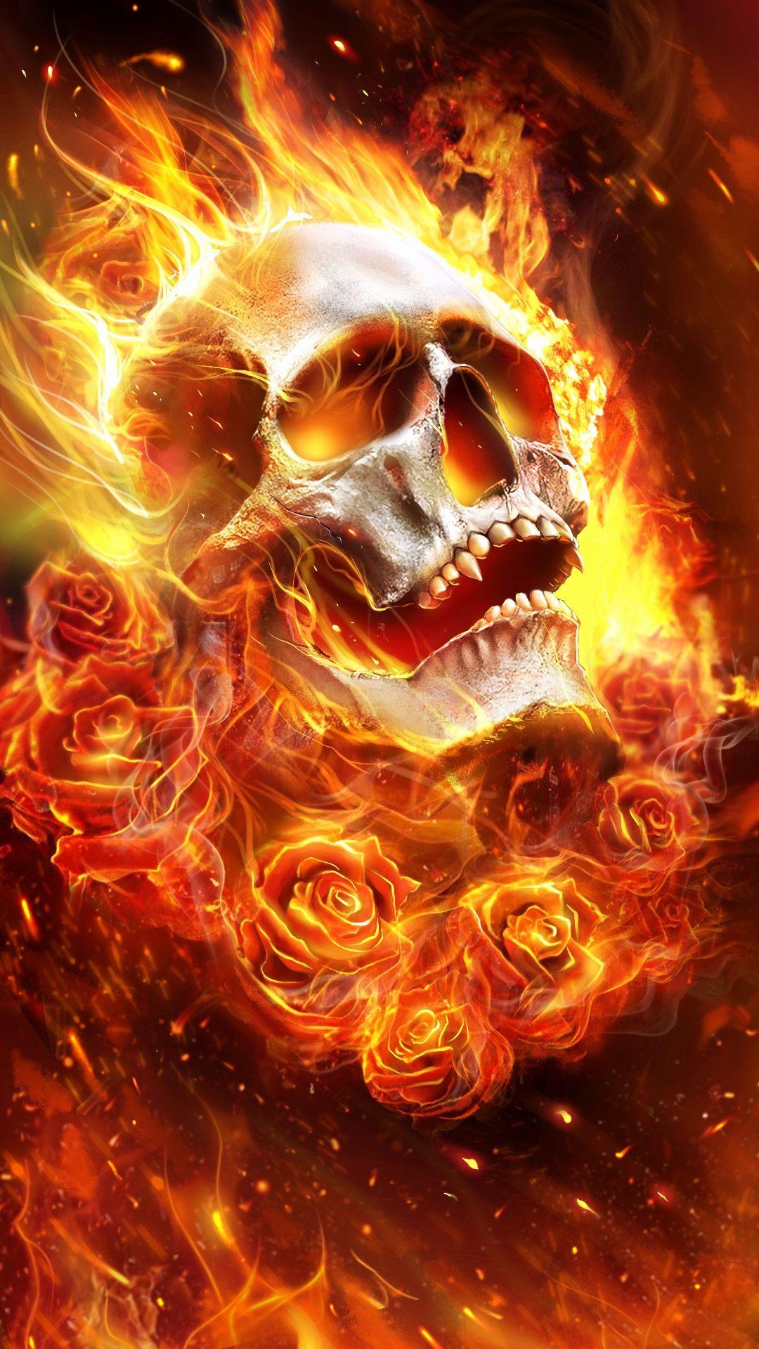 1080x1920 Fire Skull Wallpaper Luxury Flame Skull with Roses Beautiful Live Wallpaper Inspiration of The Hudson