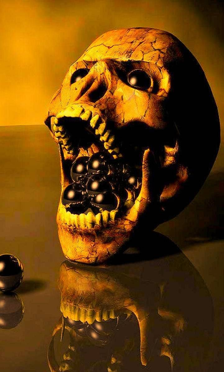 720x1193 Orange Skull wallpaper