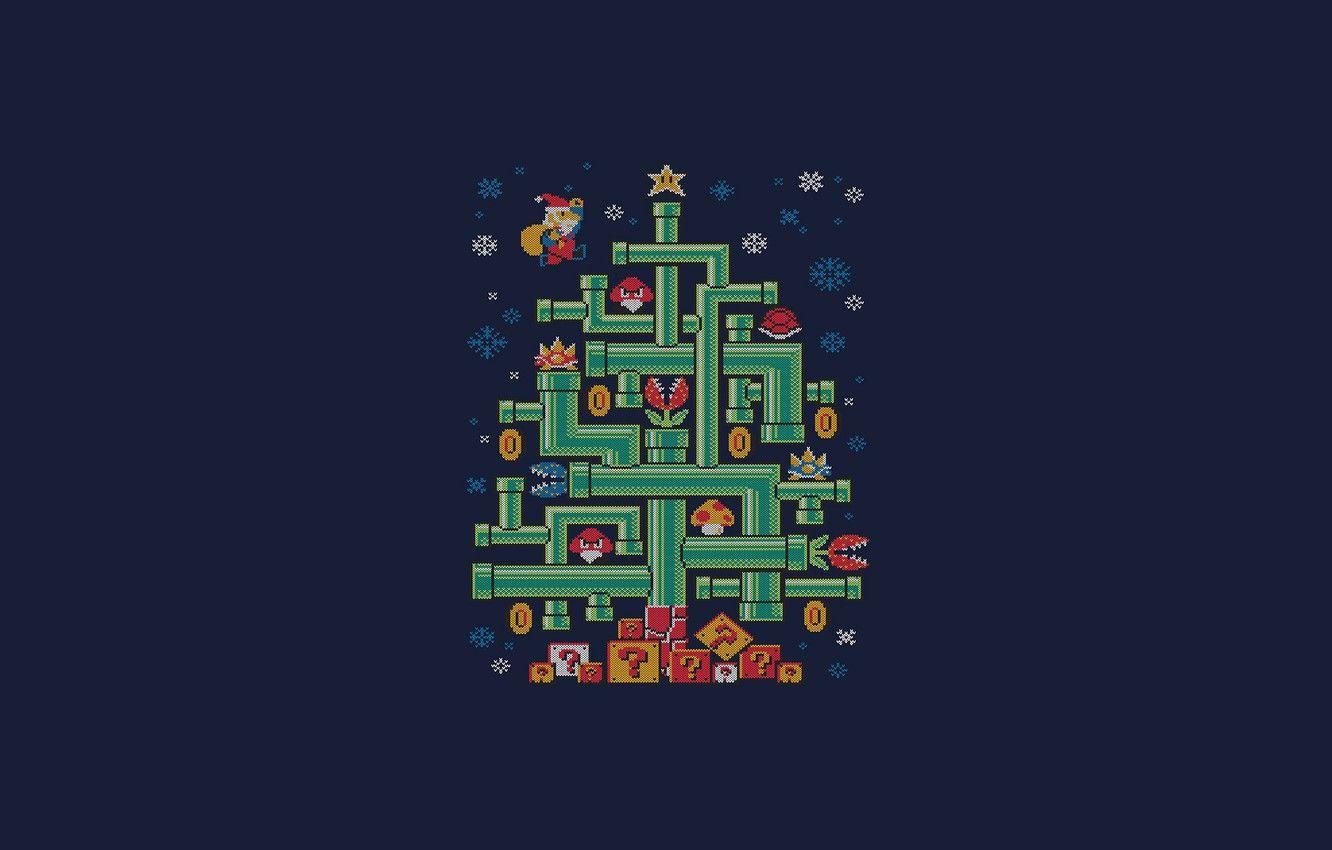 1332x850 Wallpaper Minimalism, Mario, New Year, Tree, Art, Tree, Tree, New Year, Super Mario, Pipe, Djkopet, By Djkopet, Mario!, It's A Tree Mario! Image For Desktop, Section минимализм