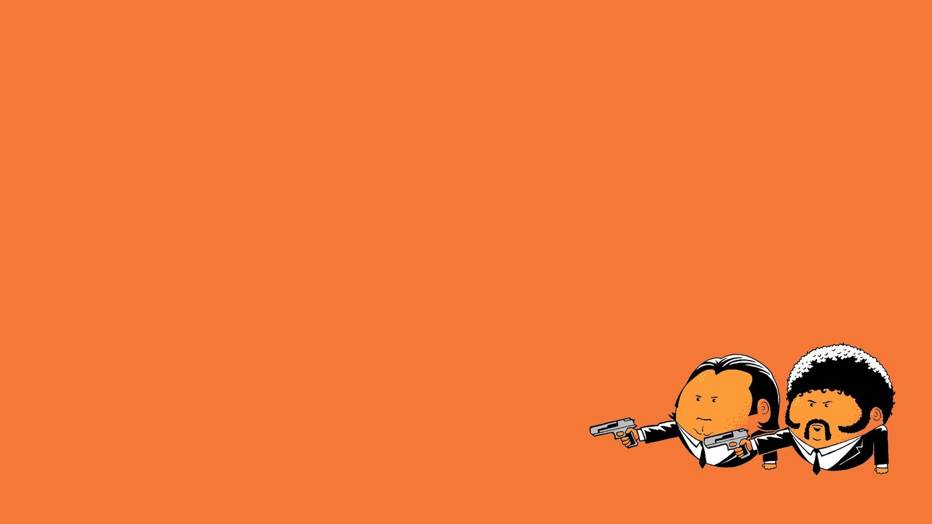1920x1080 minimalistic, Pulp Fiction, oranges wallpaper