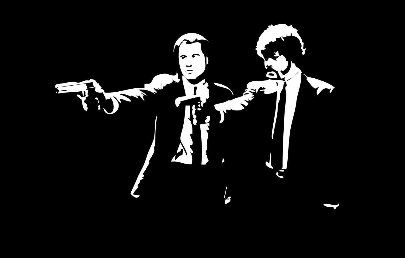 1332x850 Wallpaper the film, pulp fiction, black and white image for desktop, section фильмы