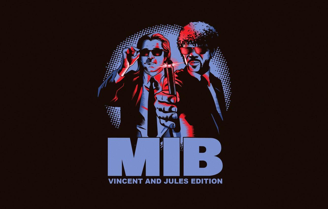 1332x850 Wallpaper Minimalism, Style, Background, Art, Art, Style, Fiction, Background, Pulp fiction, Minimalism, Character, Pulp Fiction, Men in Black, Characters, MIB, Men in black image for desktop, section минимализм