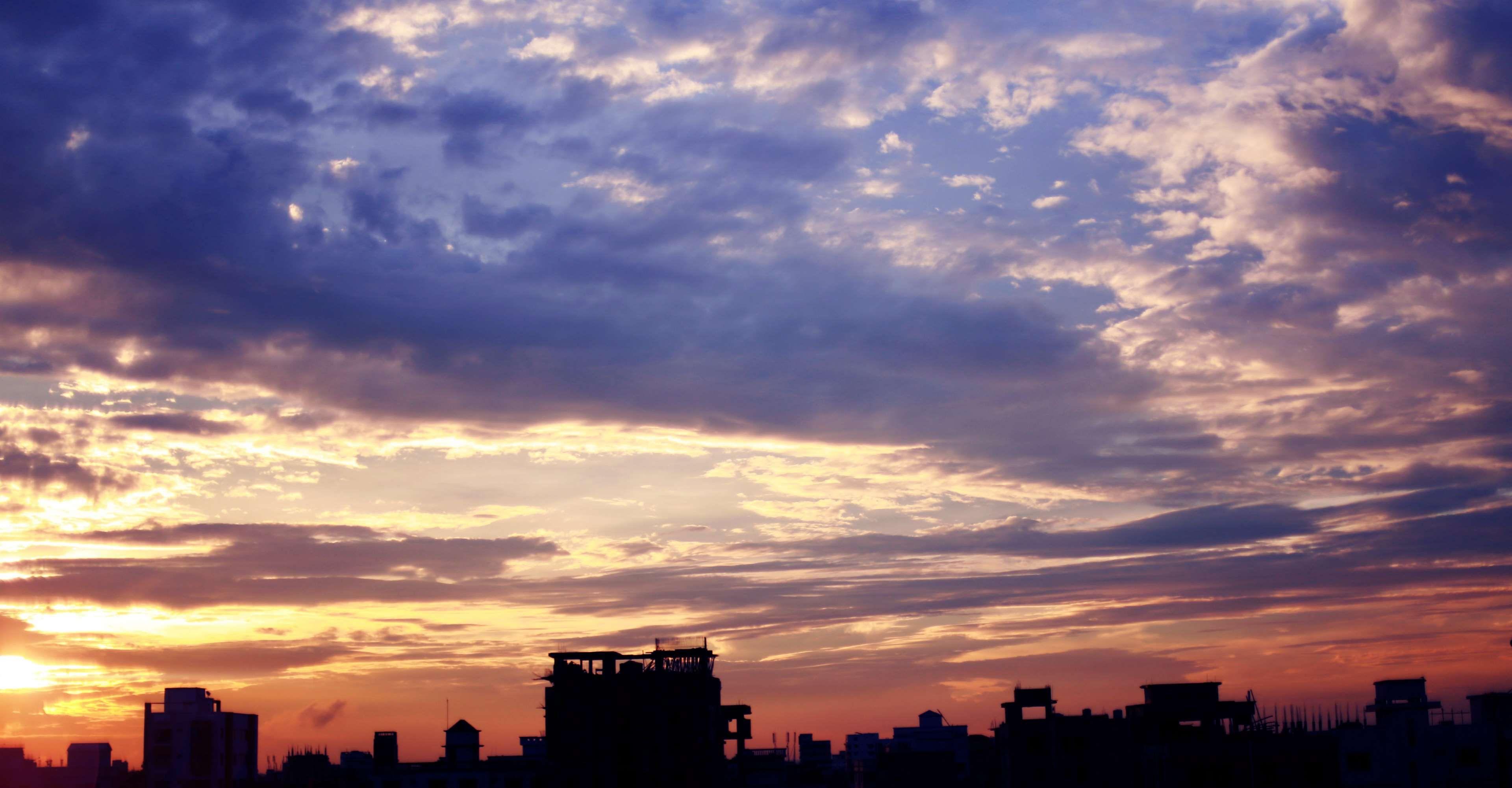 3840x2002 blue sky #cloud #clouds #cloudy #cloudy sky #morning sky #sky #sun shine #violet #violet sky #wide sky. Clouds, Blue sky clouds, Morning sky