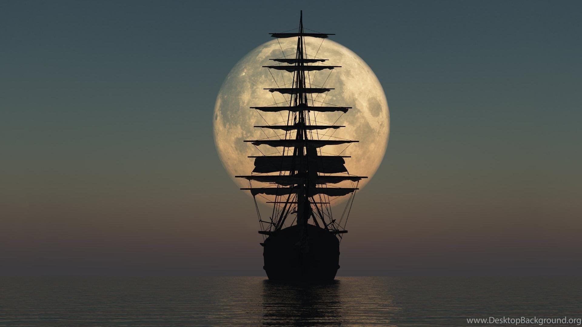 1920x1080 Wallpaper Black Pearl Ship Pirate Silhouette HD 1920x1080. Desktop Background