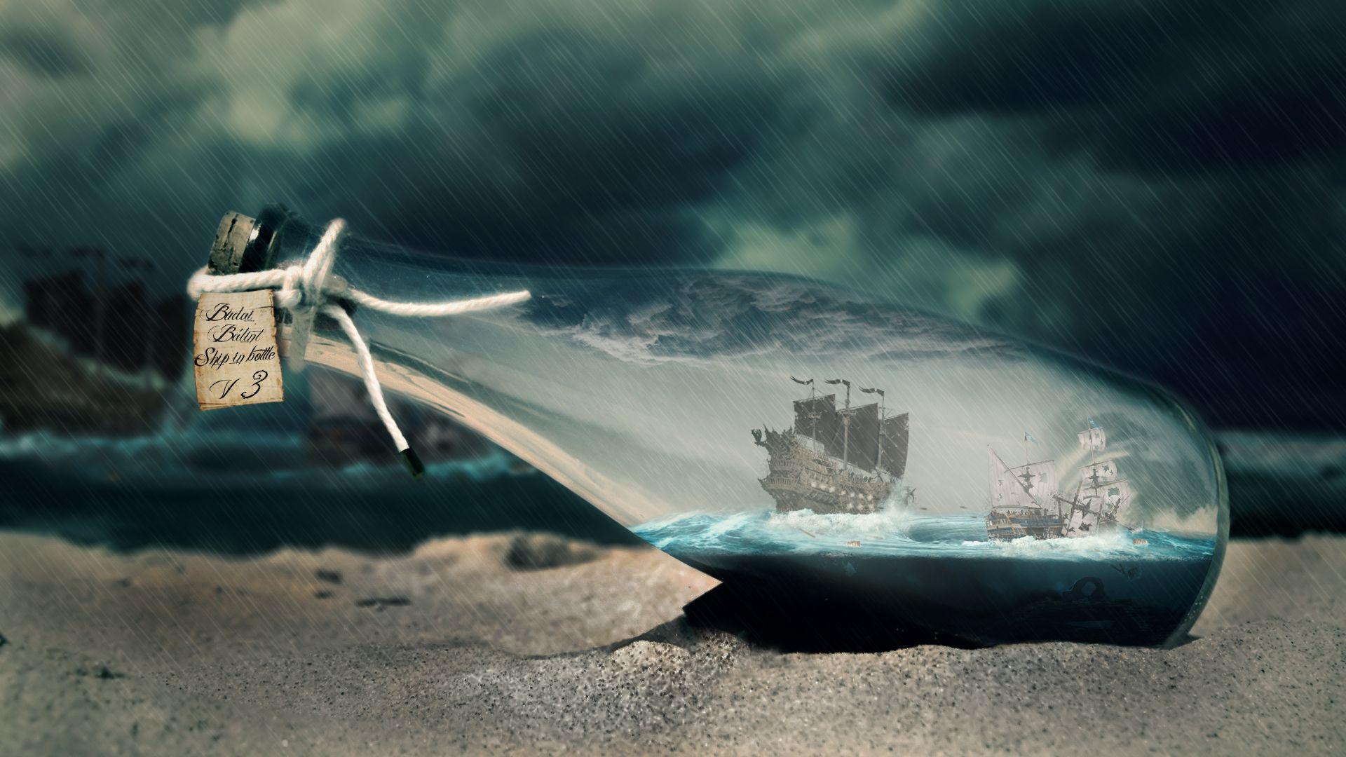 1920x1080 Ship in a Bottle Wallpaper. Bottle Wallpaper, Chanel Bottle Wallpaper and Message in a Bottle Wallpaper