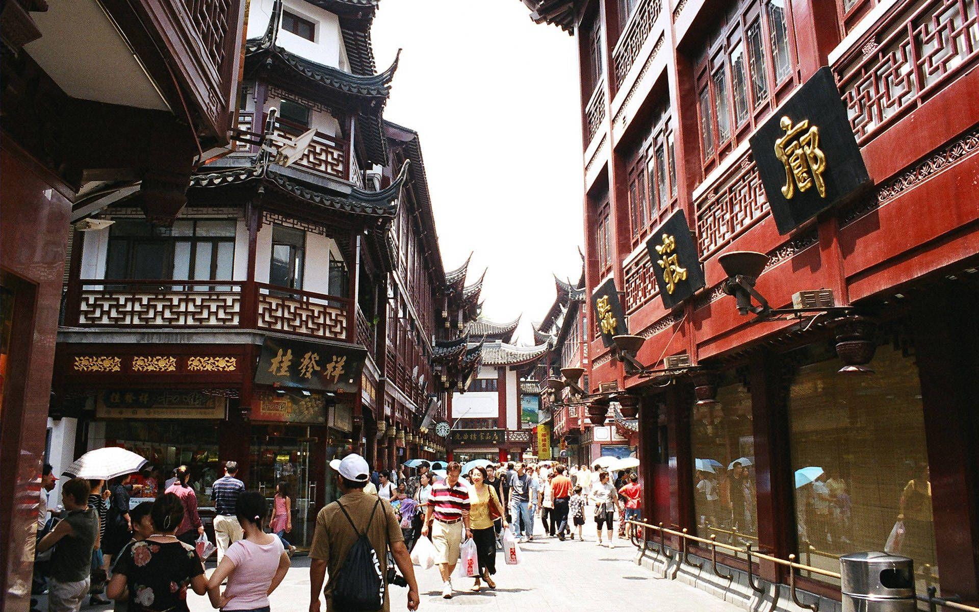 1920x1200 Nanshi district street at Shanghai China