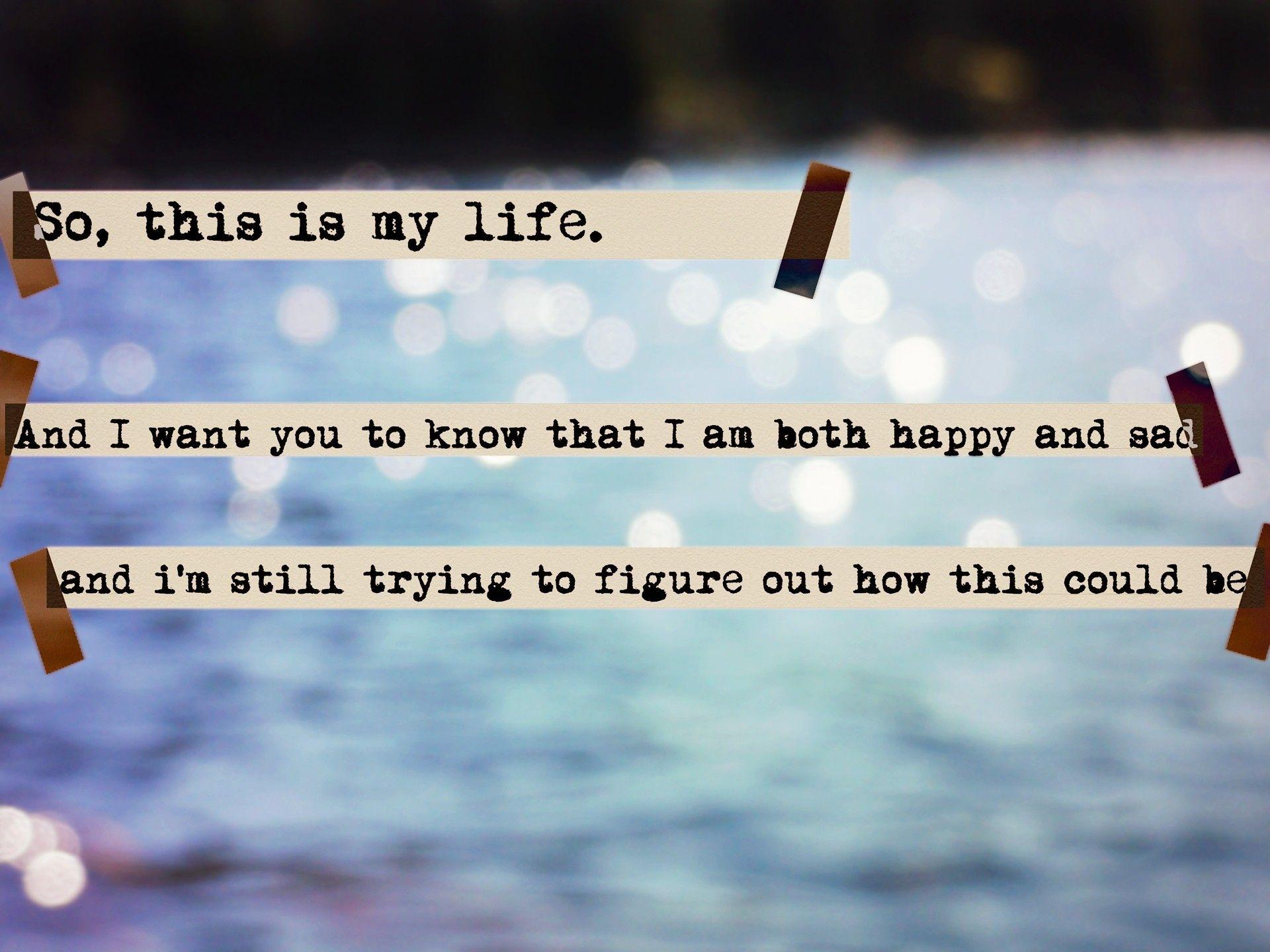 1920x1440 text, quotes, tape, bokeh, happiness, sadness, life, blurred background, The Perks of Being a Wallflower wallpaper