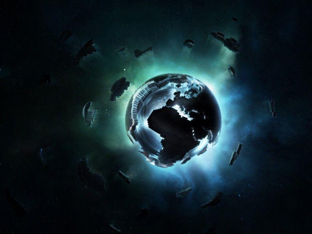 1024x768 Pixel Earth Wallpaper