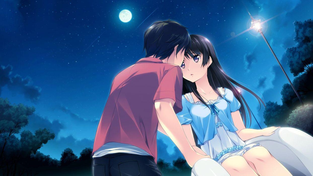 1244x700 Anime brown hair and brown eyes romantic wallpaperx1080