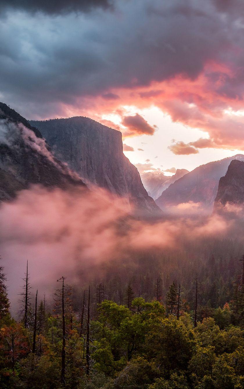 840x1336 Download 840x1336 wallpaper misty yosemite valley, national park, fog, mountains, iphone iphone 5s, iphone 5c, ipod touch, 840x1336 HD image, background, 200