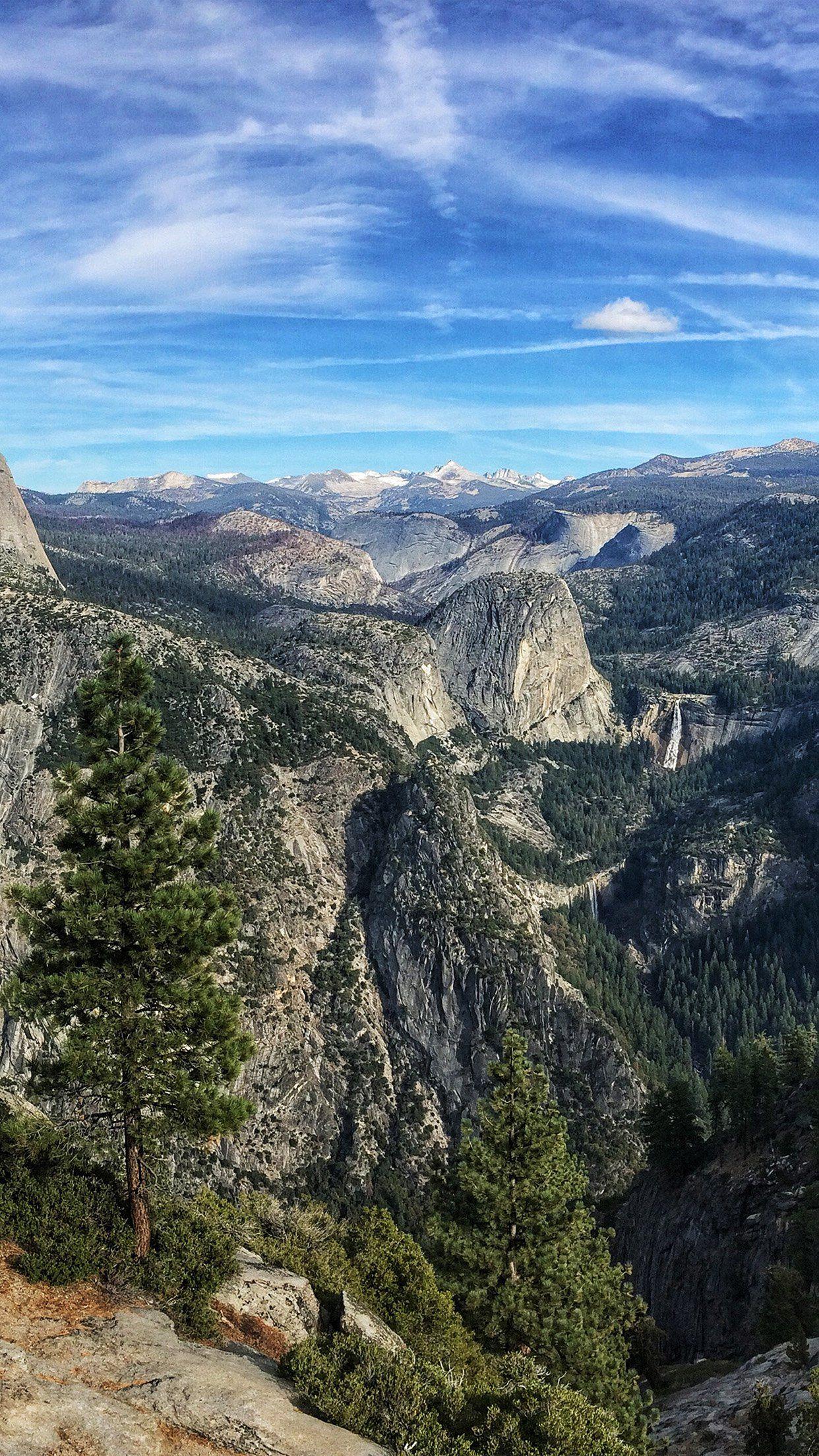 1242x2208 Summer Mountain Yosemite Nature Cloud Sky Android wallpaper HD wallpaper