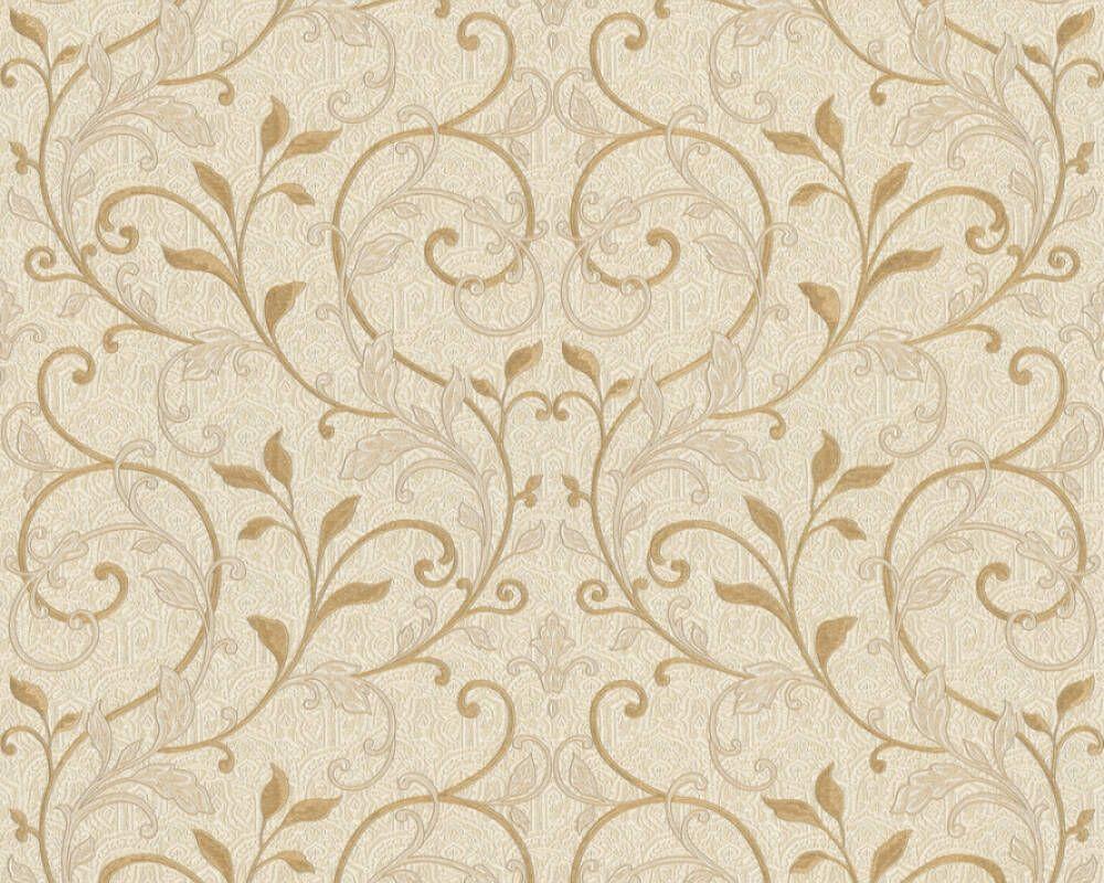 1000x800 A.S. Création Wallpaper «Floral, Beige, Cream, Gold, Metallic» 370572