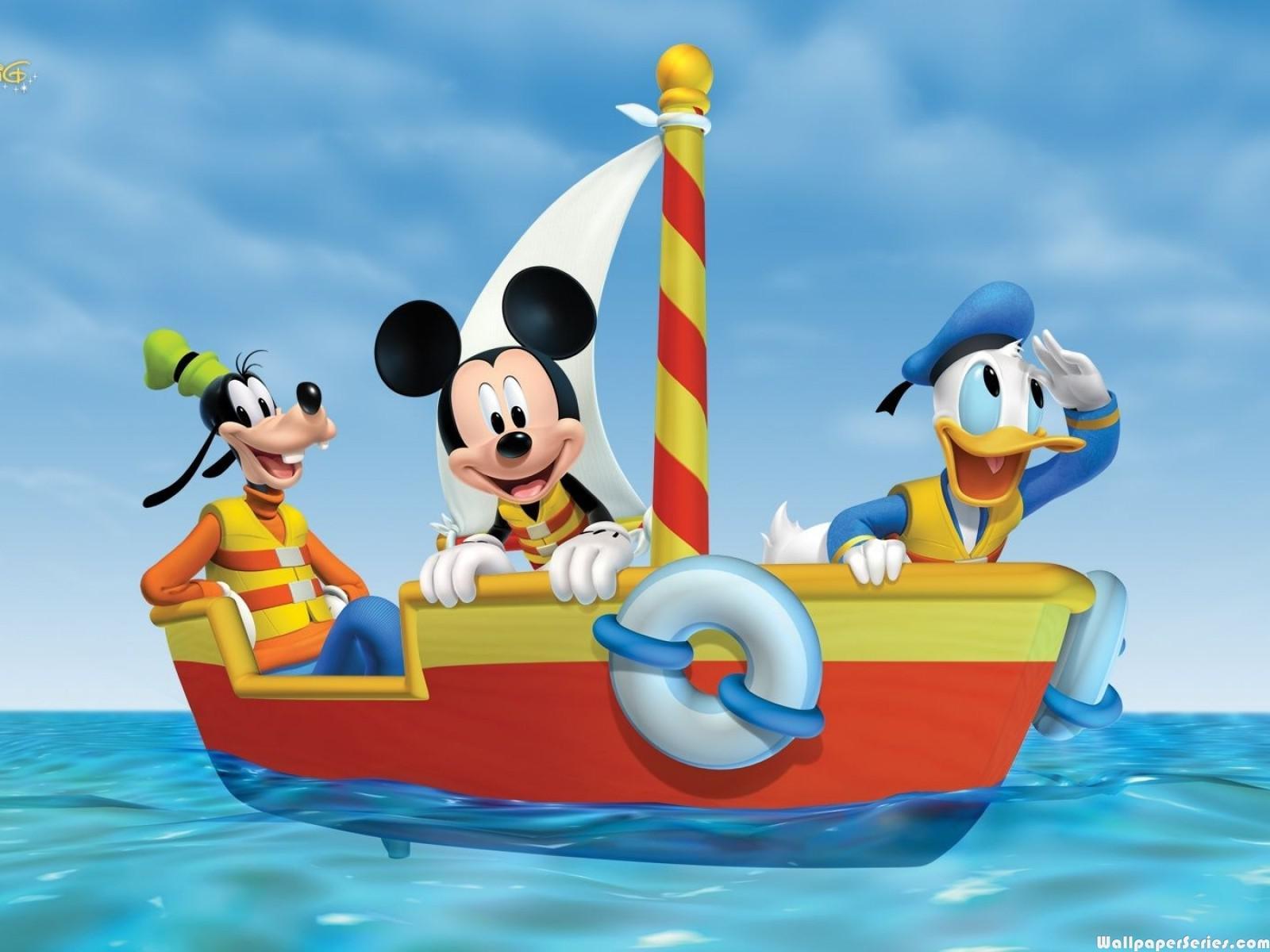 1600x1200 HD Mickey Mouse, Donald Duck and Goofy Cute Wallpaper