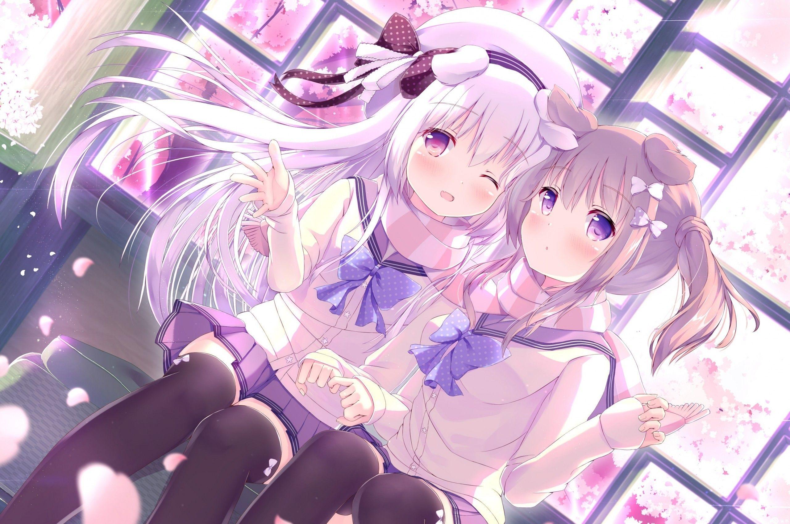 2560x1700 Download 2560x1700 Anime Girls, Cute, School Uniform, Friends, Moe Wallpaper for Chromebook Pixel