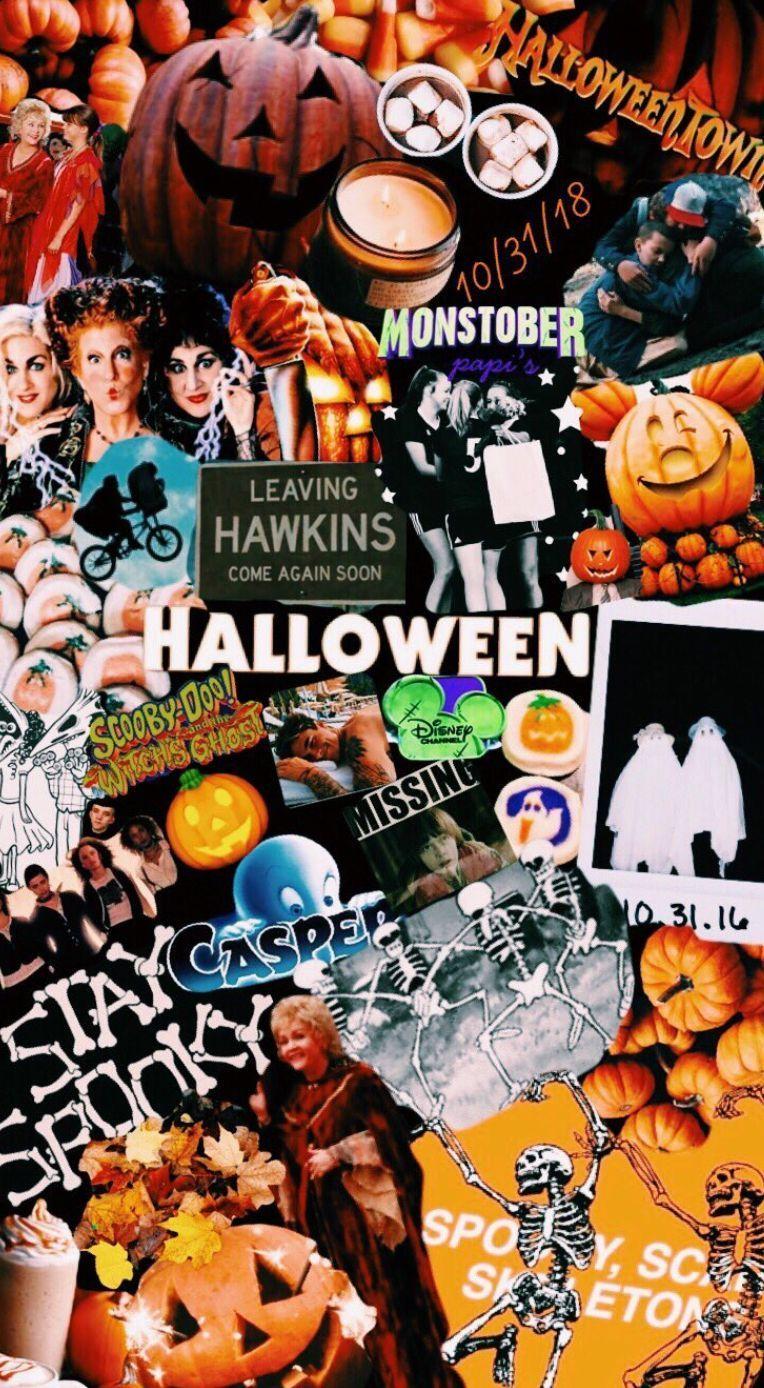 Download Fall Halloween Iphone Spooky Season Collage Wallpaper   Wallpaperscom