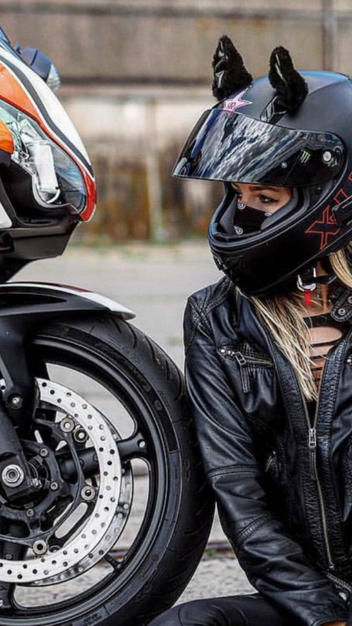 720x1280 Biker chick wallpaper