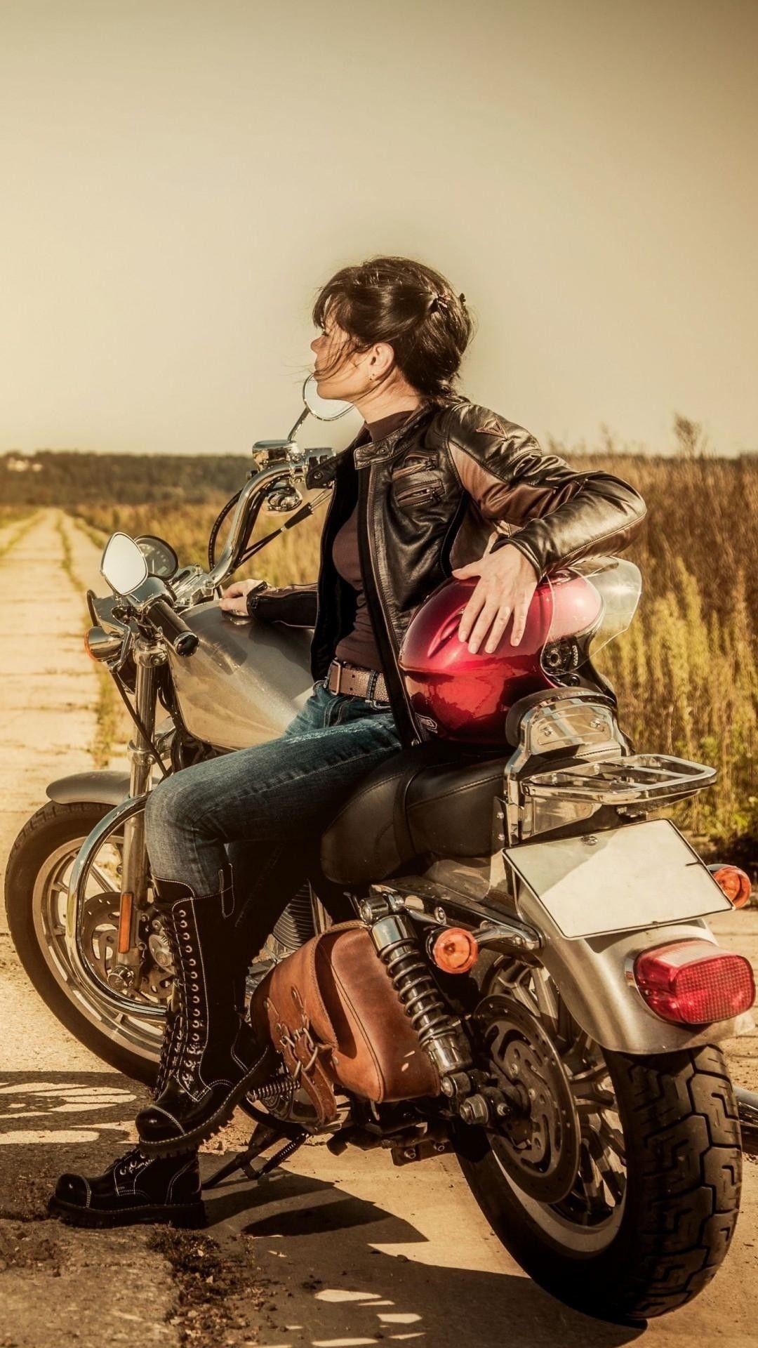 1080x1920 Wallpaper.wiki Photo Of Best Cell Phone PIC. Biker Girl, Motorcycle Women, Lady Riders
