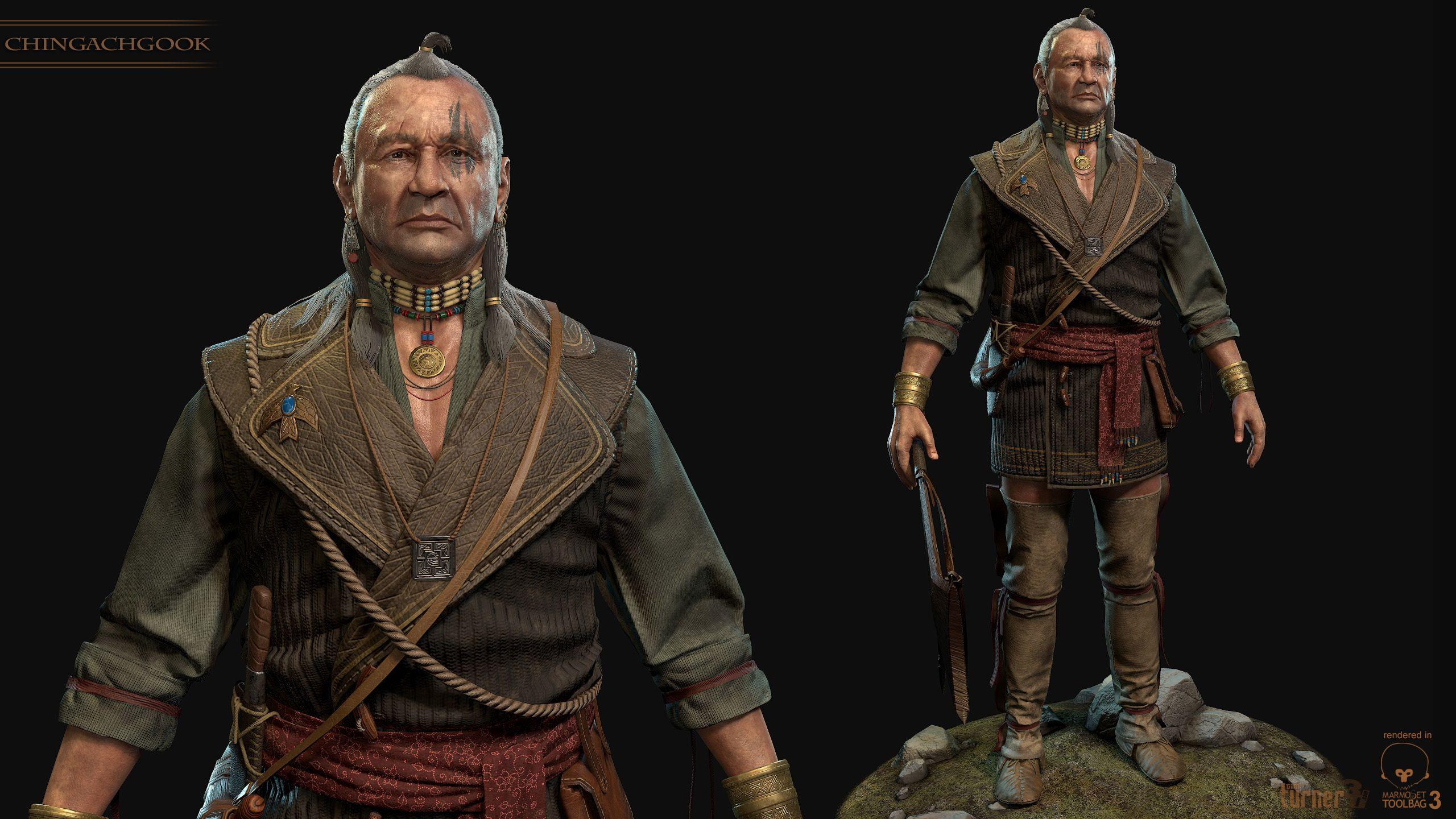2560x1440 Tim Turner 3D of the Mohicans- Older Chingachgook