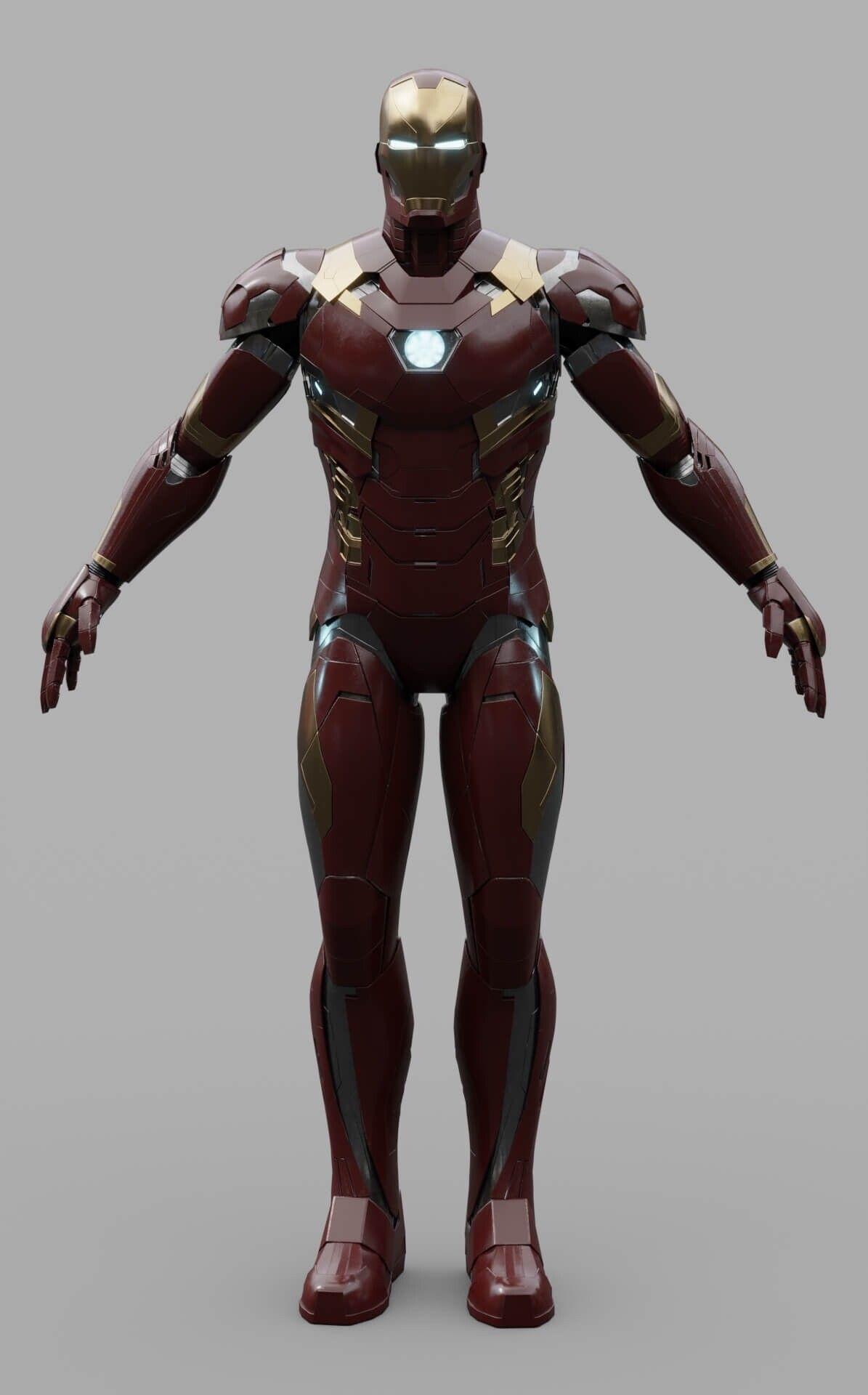 1195x1920 Iron Man (Mark 46) 3D Model, RenderHub 3D Models