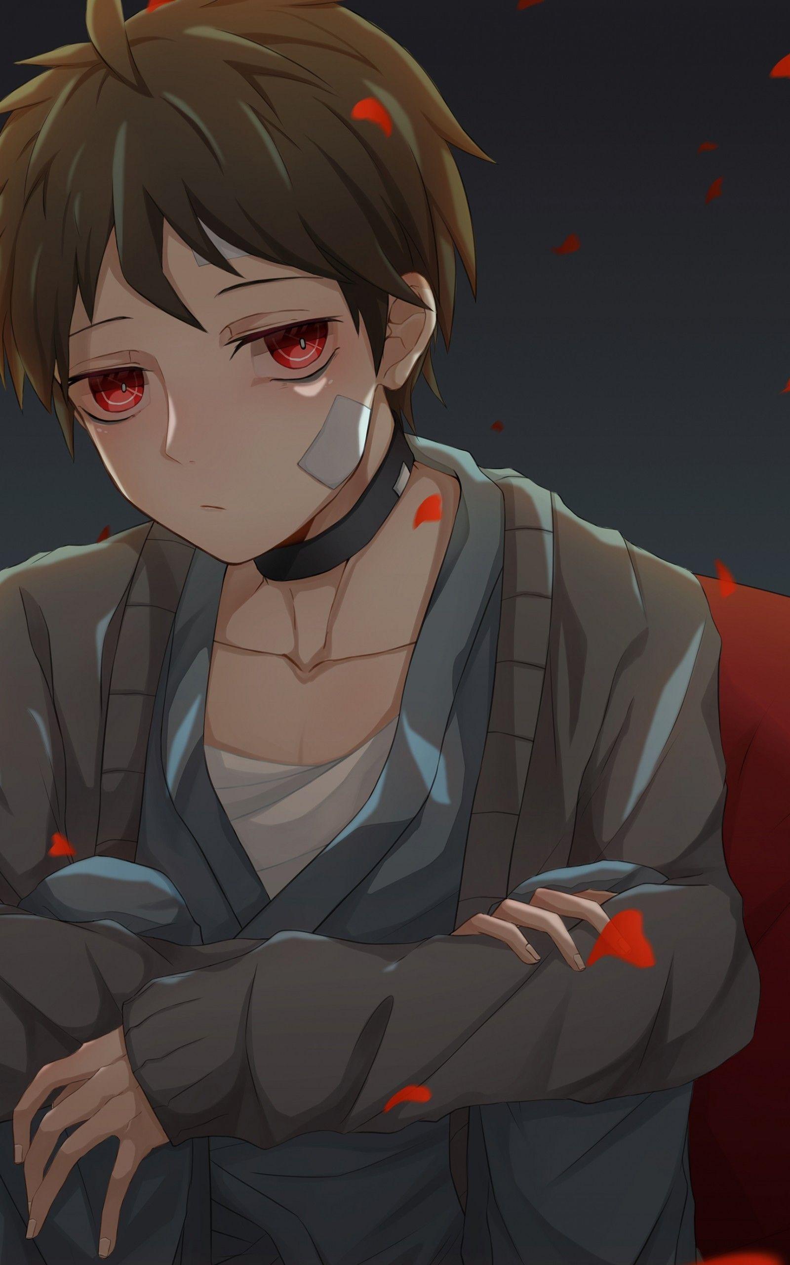 1600x2560 Download 1600x2560 Danganronpa Hajime Hinata, Scars, Red Eyes Wallpaper for Google Nexus 10