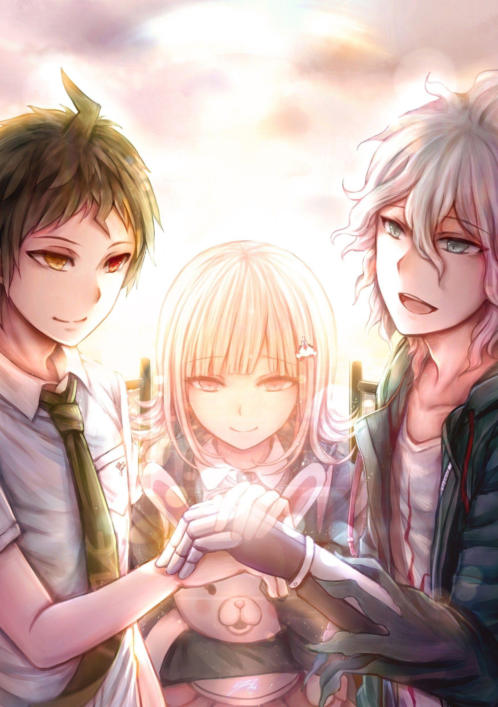1748x2480 Download 1748x2480 Danganronpa 3: The End Of Kibougamine Gakuen Hen, Nanami Chiaki, Hinata Hajime, Komaeda Nagito Wallpaper
