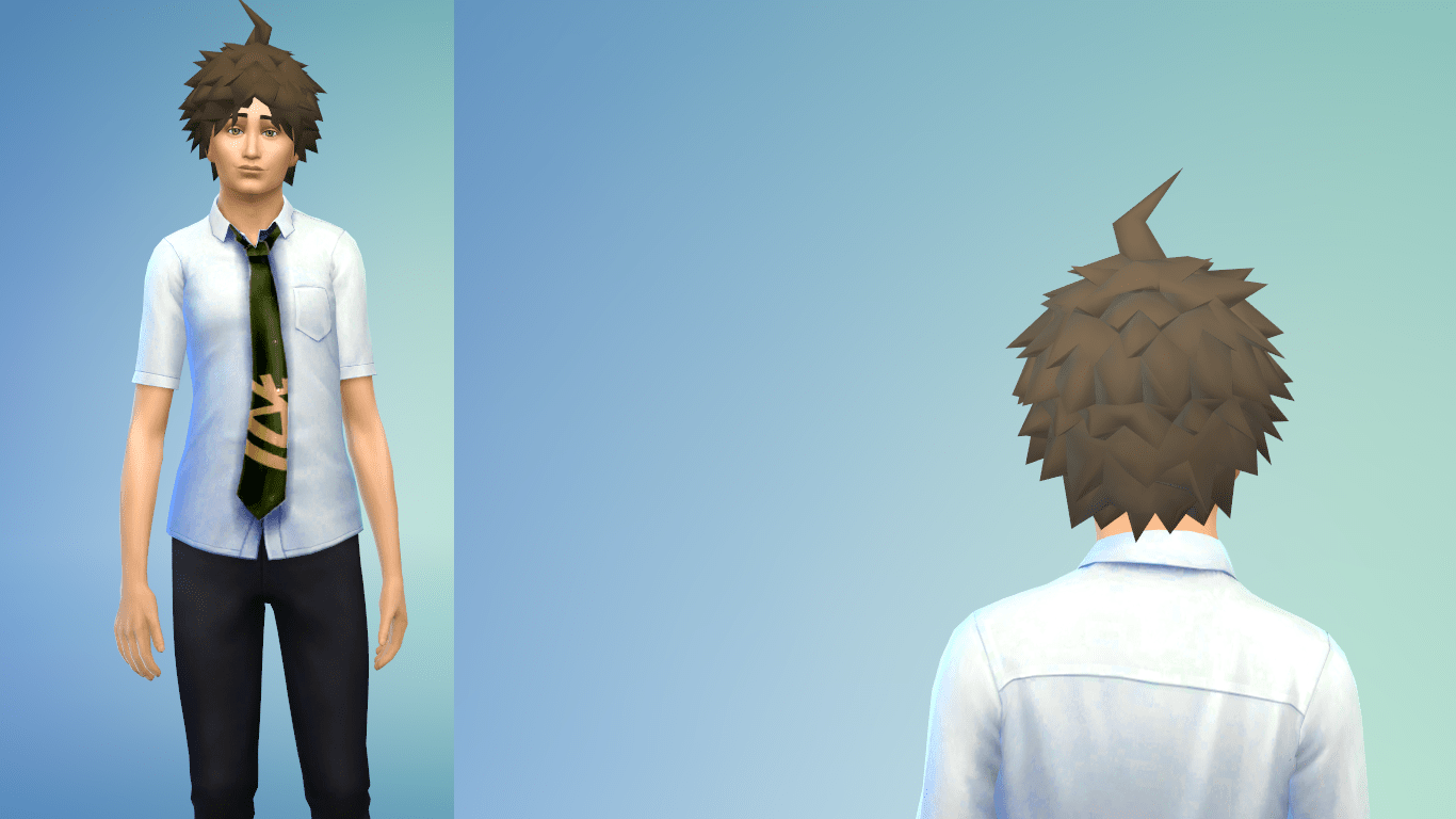 1366x768 Hajime Hinata's hair in the Sims 4