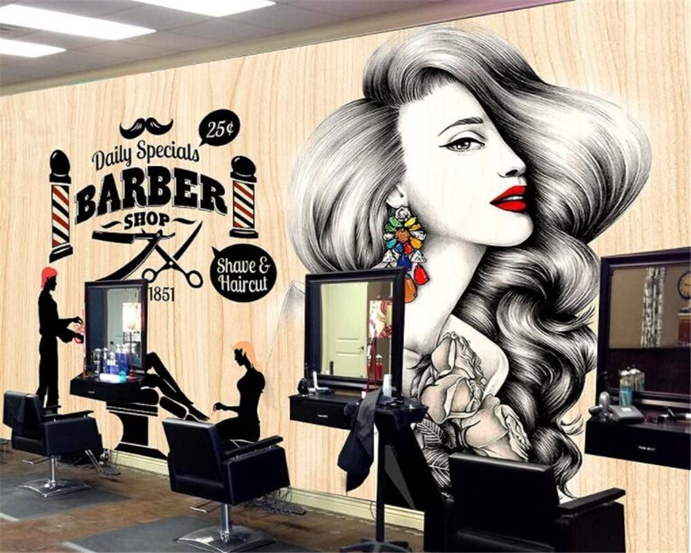 1000x800 BZDHWWH Custom Wallpaper Hairdressing Salon Hair Wall Barber Shop Vintage Makeup Hair Shop Decoration 3D Wallpaper Mural, 190Cm (H) X 285Cm (W): Amazon.ca: Home & Kitchen