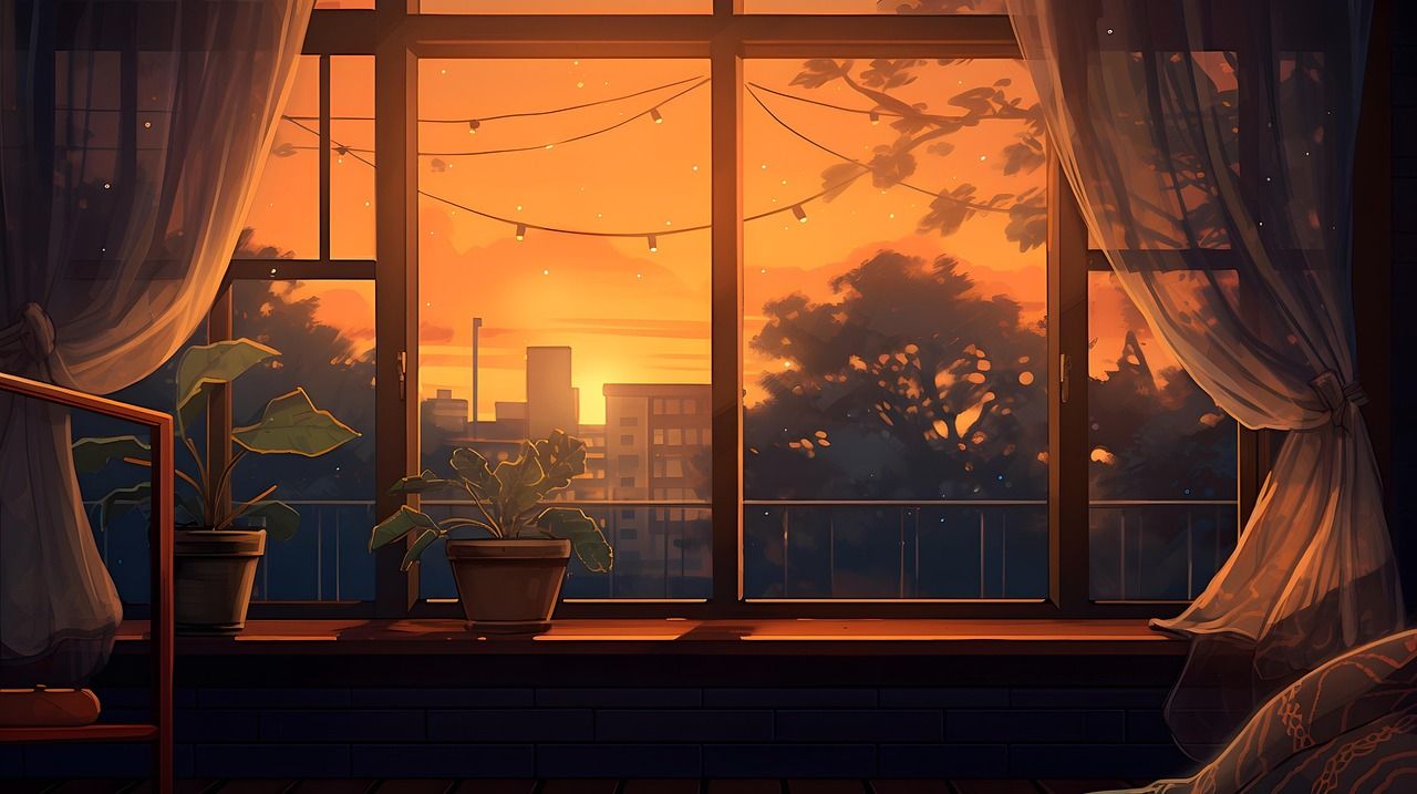 1280x717 Explore Free Warm Cozy Evening Scenery Illustrations: Download Now
