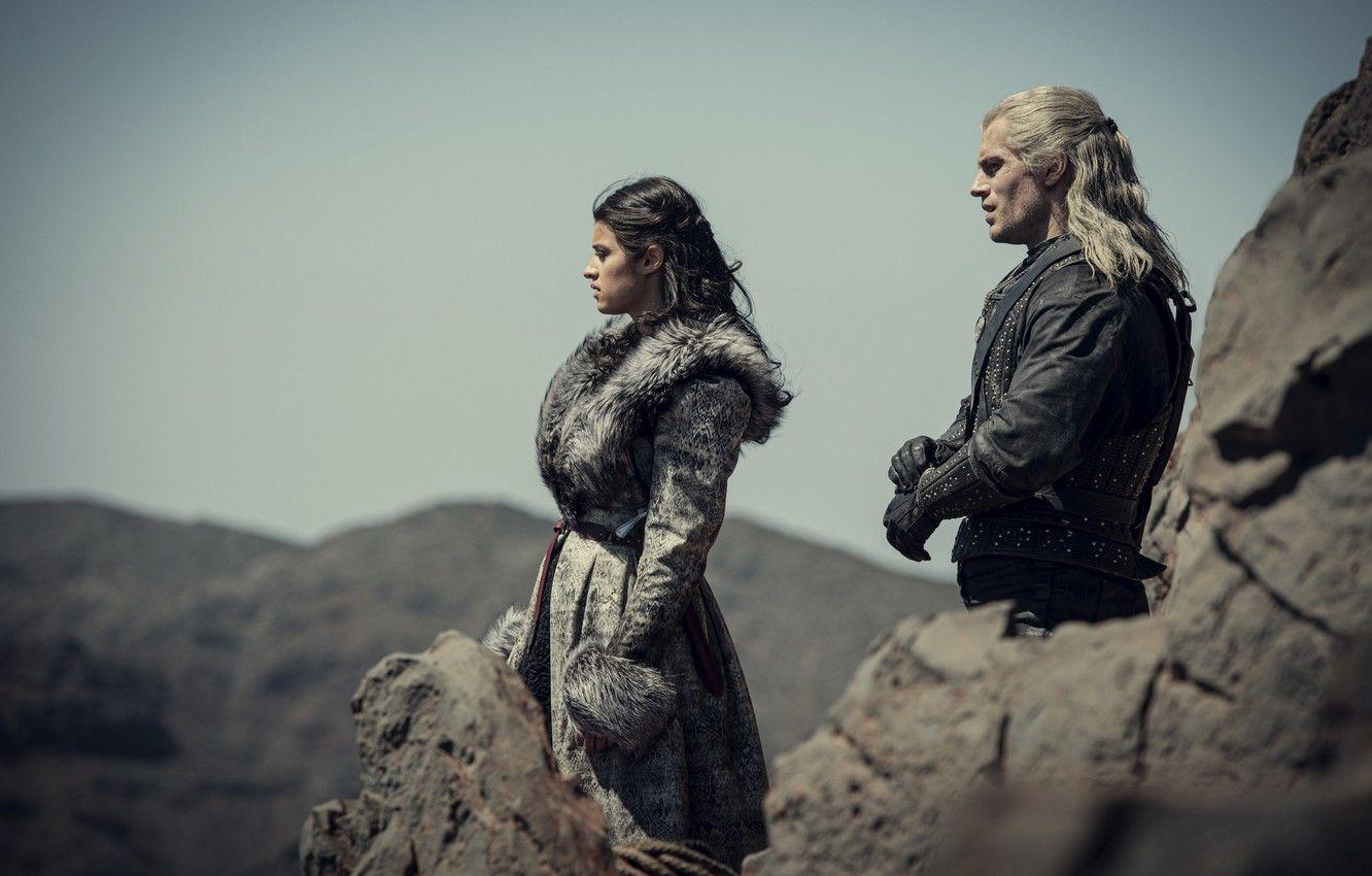 1332x850 Wallpaper look, mountains, pose, the series, The Witcher, The Witcher, Geralt of Rivia, White Wolf, Henry Cavill, Henry Cavill, Netflix, Yennefer, Yennefer of Vengerberg, Anya Chalotra, Anya Calatra image for desktop, section
