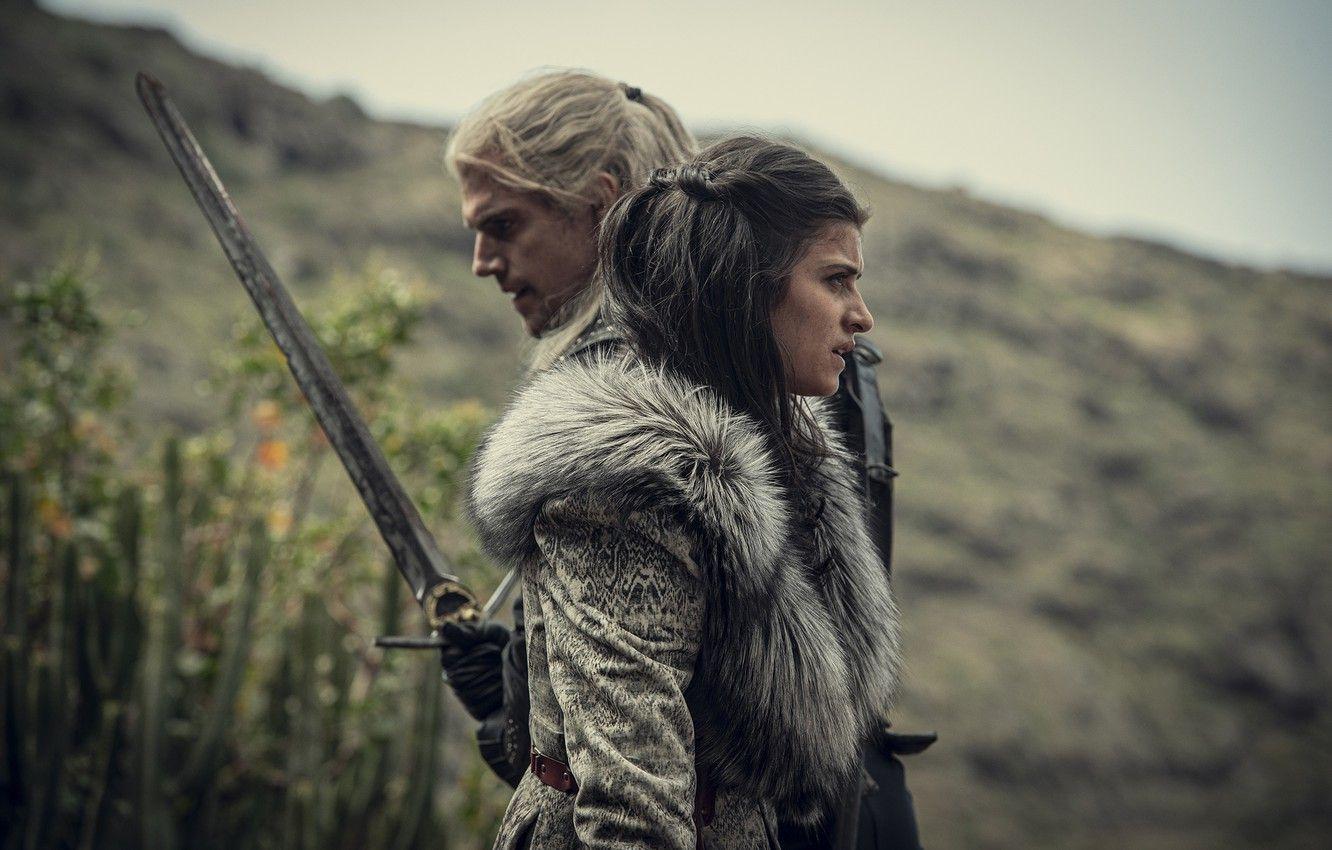 1332x850 Wallpaper girl, sword, the series, the Witcher, The Witcher, Henry Cavill, Henry Cavill, Anya Chalotra image for desktop, section фильмы