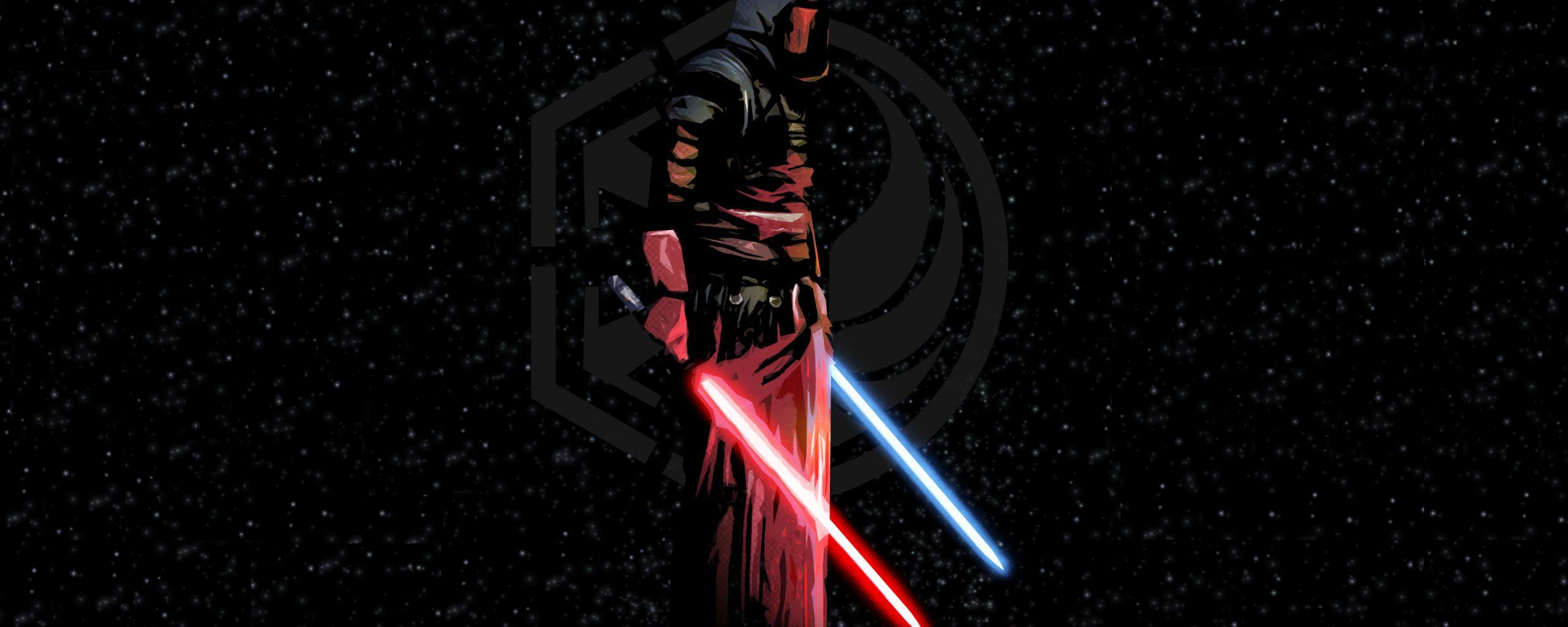 2560x1024 Download Darth Revan, lighting bars, star wars, art wallpaper, 2560x Dual Wide, Wide 21: Widescreen
