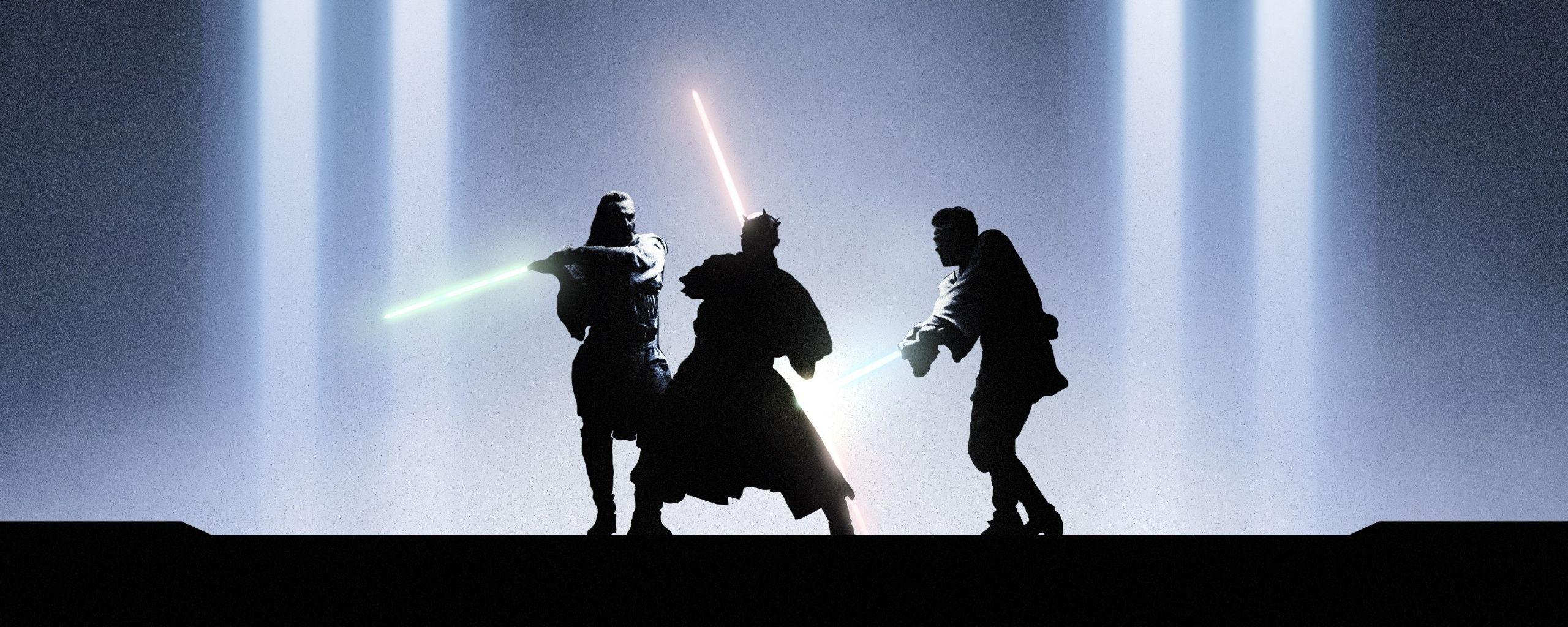 2560x1024 Download Star wars, Jedi, fight, artwork wallpaper, 2560x Dual Wide, Wide 21: Widescreen